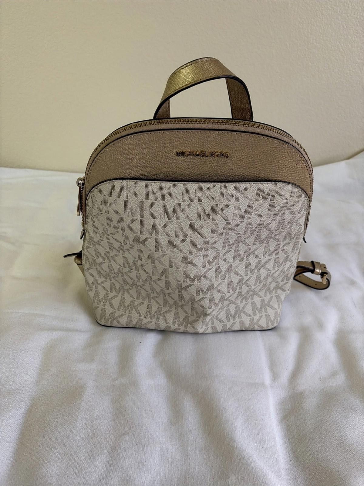 Michael Kors Michael Kors Signature Cream/Gold Backpack Size ONE SIZE - 1 Thumbnail
