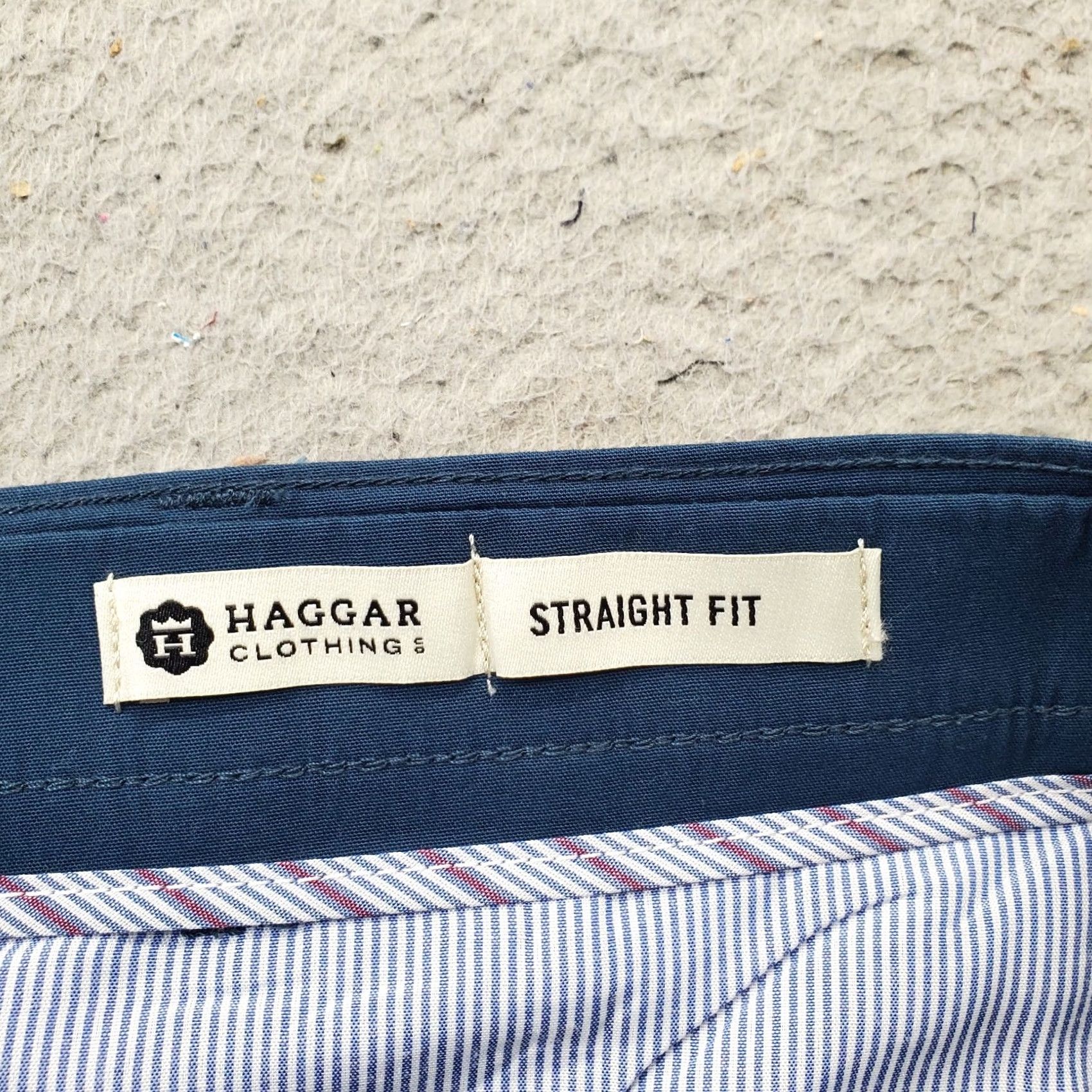 Haggar Haggar Mens Size 38x30 Blue Khaki Pants Straight Classic Belted Waist Signature Pants Size US 38 / EU 54 - 6 Thumbnail