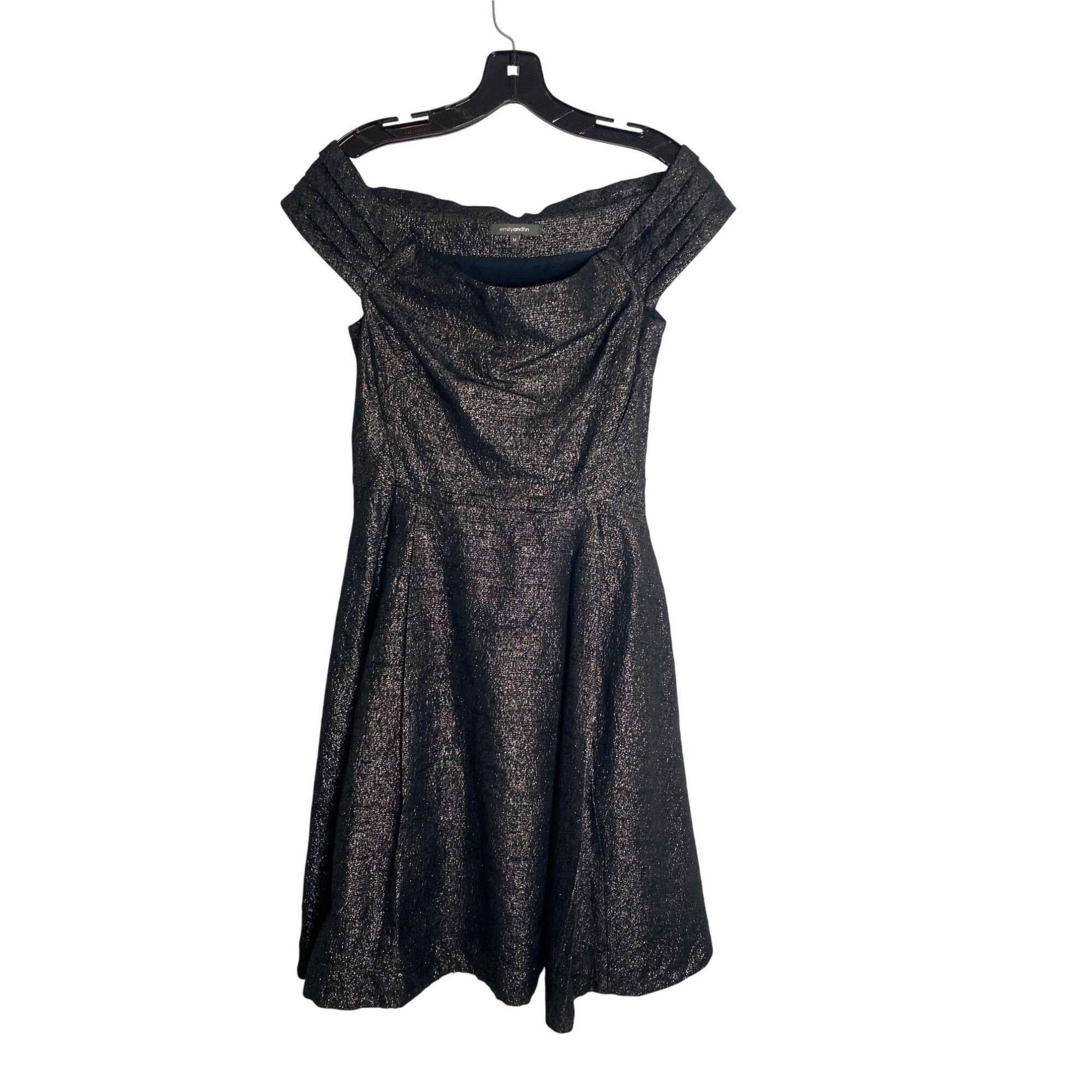 Other UK EMILY AND FINN WOMEN'S BLACK & SILVER METALLIC RETRO COCKTAI Size M / US 6-8 / IT 42-44 - 2 Thumbnail