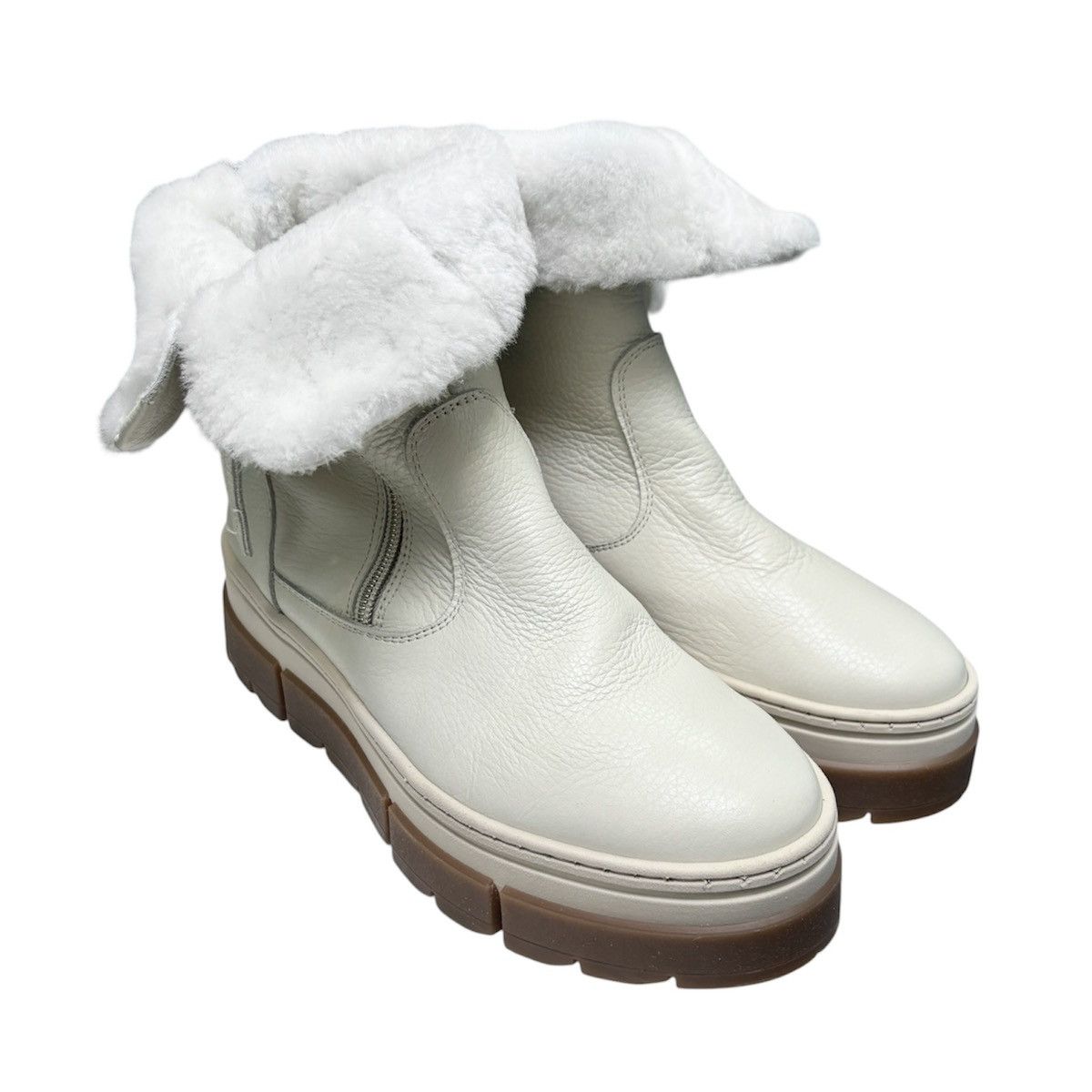 Other Sole Bliss Cream Leather Wonder Shearling Boots Size US 7 Size US 7 / IT 37 - 6 Thumbnail