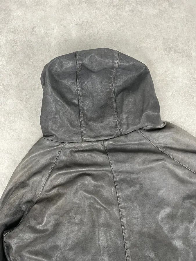Giorgio Brato Giorgio Brato Avant-Garde Brut Grey Leather Long Jacket Size US XS / EU 42 / 0 - 6 Thumbnail