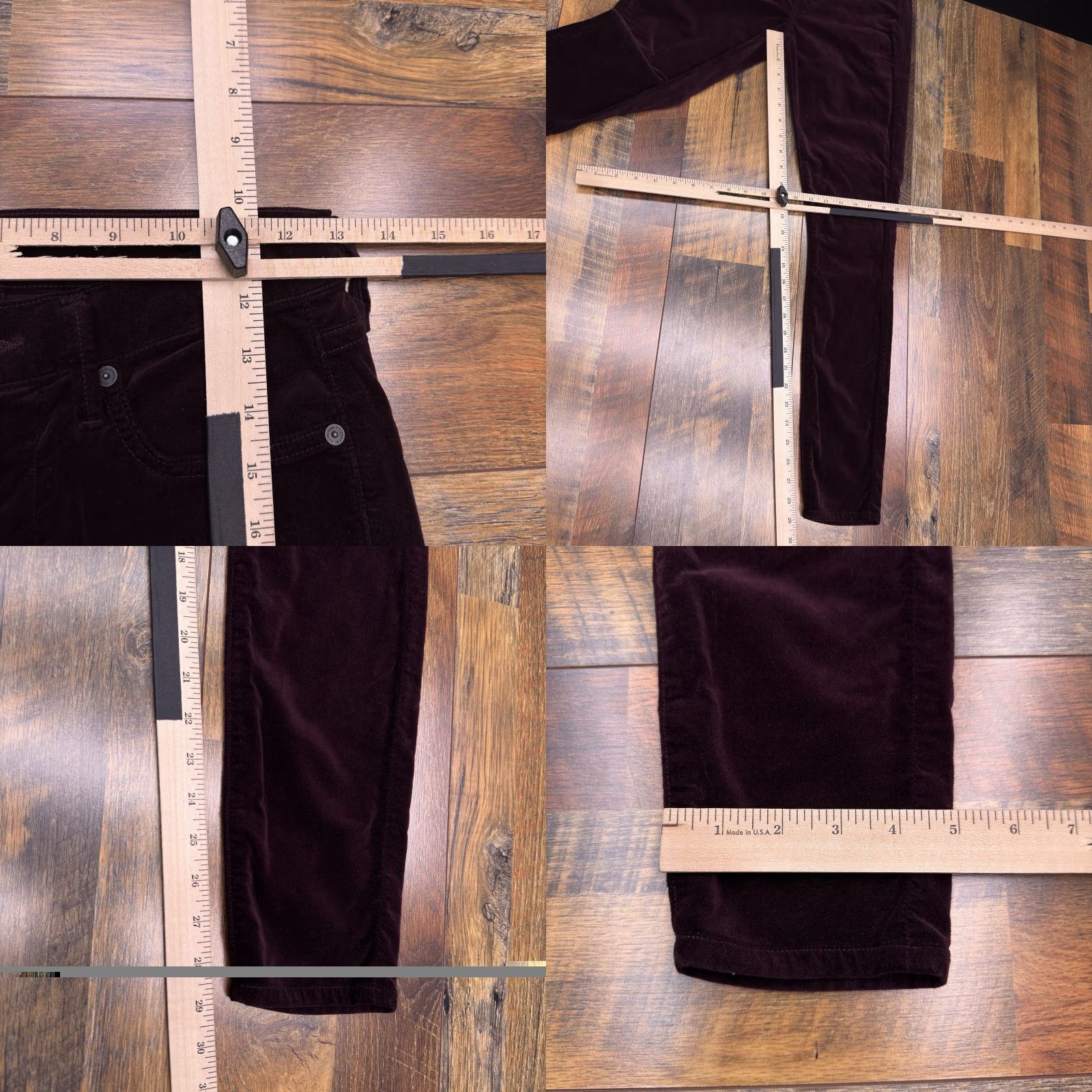 Citizens Of Humanity Citizens of Humanity Jeans Skinny Velvet High Rise 25 Burgundy Women 5-Pocket City Stretch Regular Inseam 29 Size 42" / US 20 - 9 Thumbnail