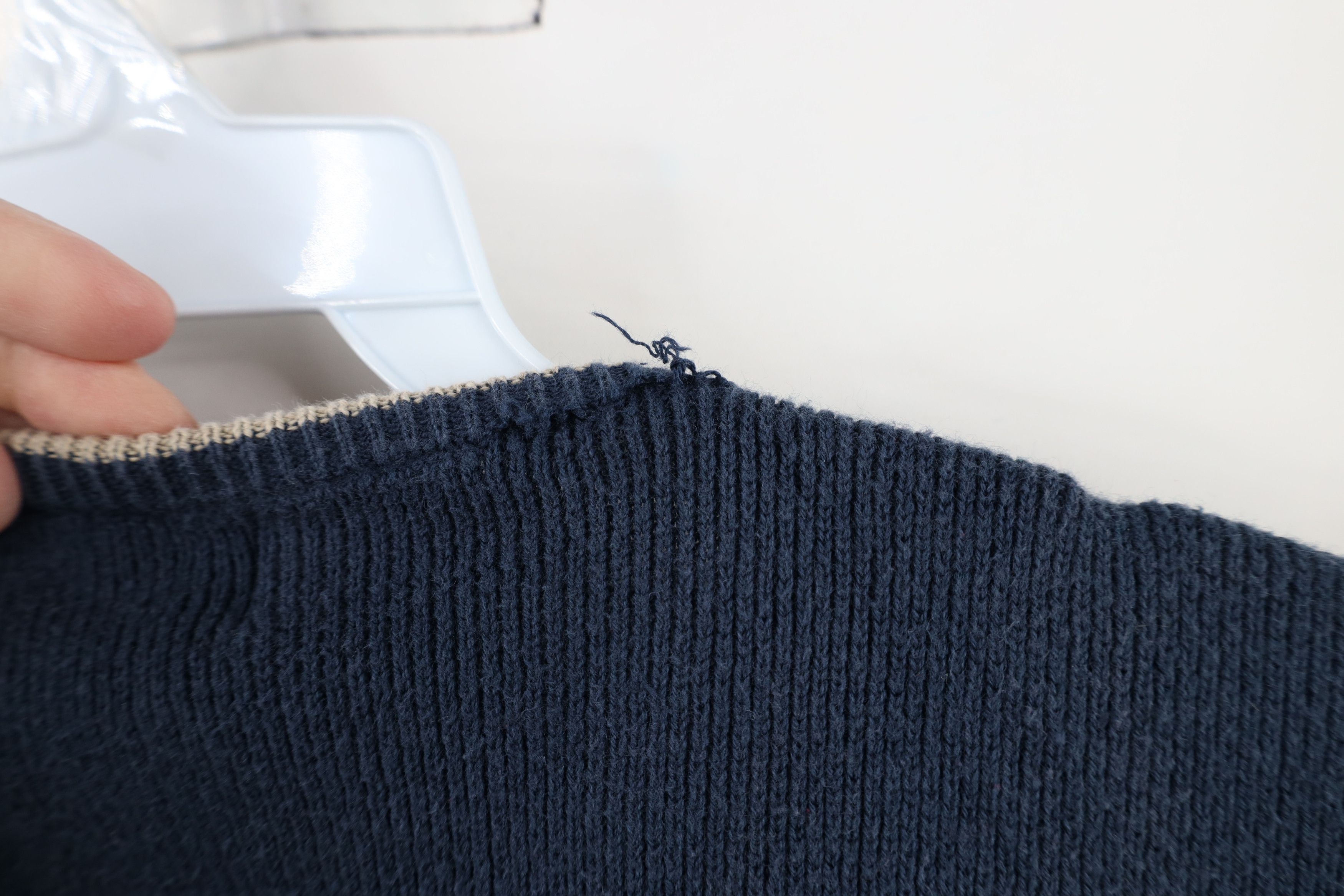 Vintage Vintage 90s Streetwear Cotton Ribbed Knit Sweater Vest Blue Size US XL / EU 56 / 4 - 8 Thumbnail
