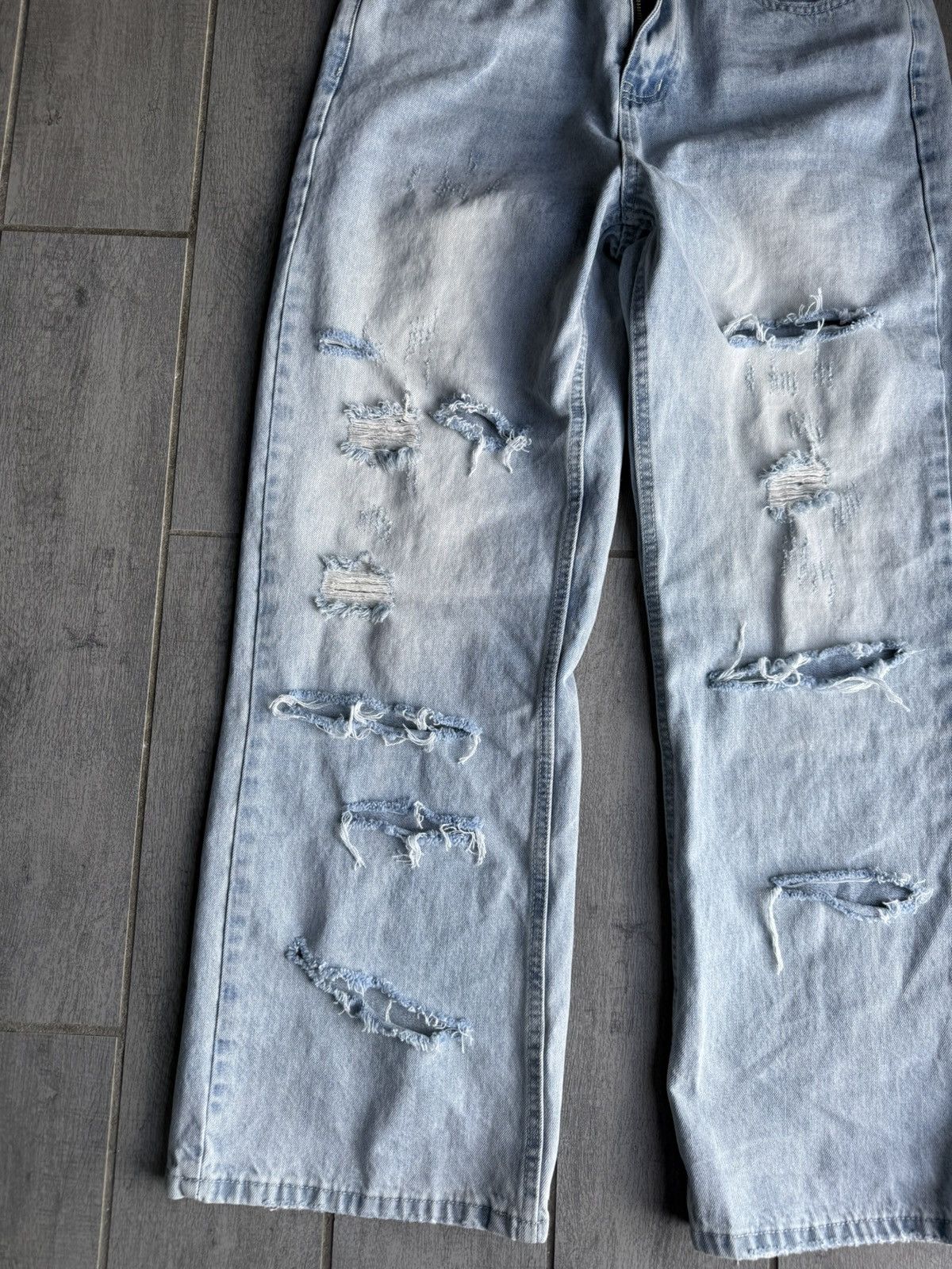 Japanese Brand Blue Washed Distressed Denim Size US 32 / EU 48 - 4 Thumbnail