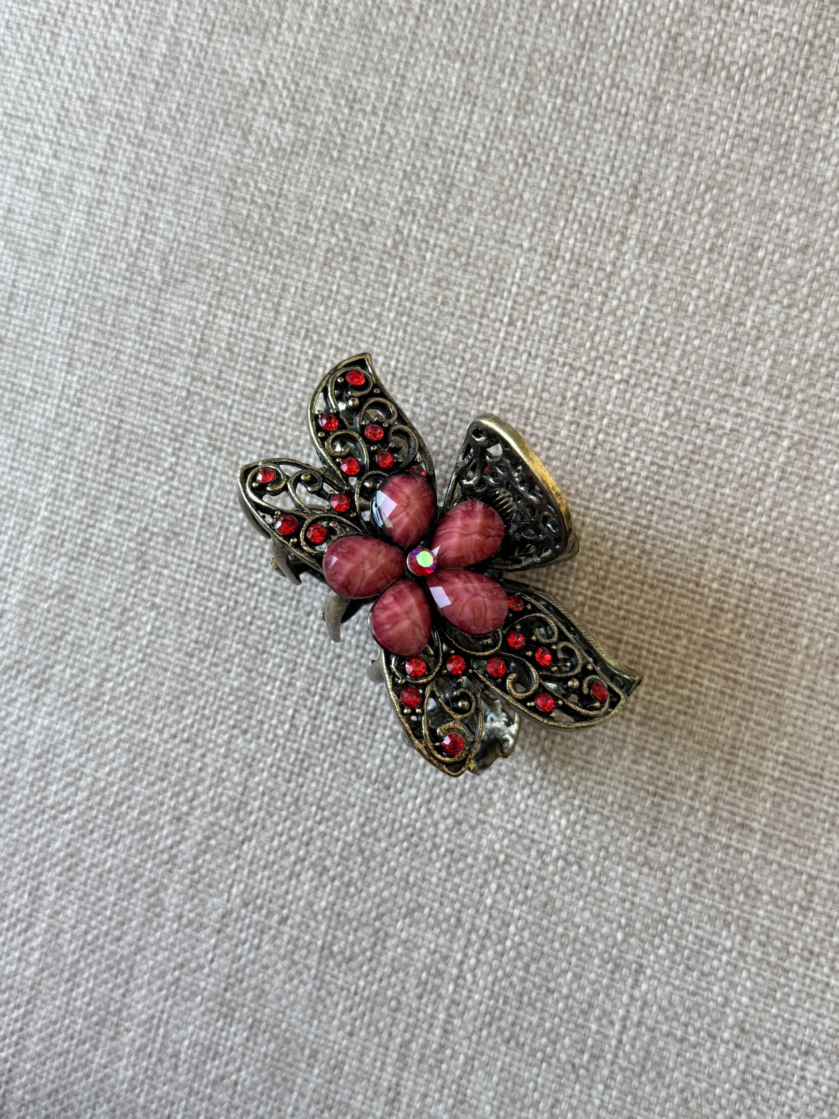 Other Maroon Rhinestone Butterfly Hair Clip Size ONE SIZE - 2 Thumbnail