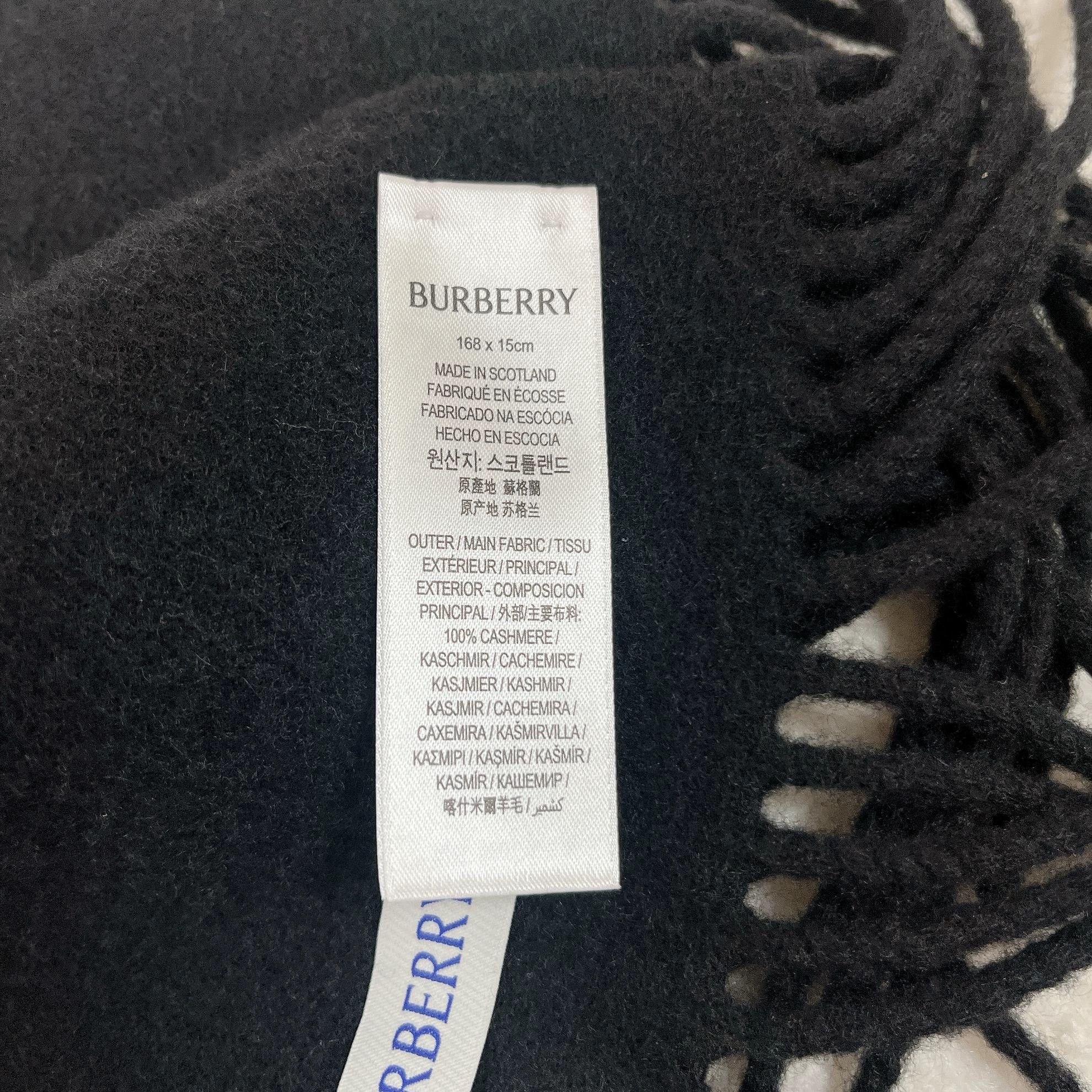 Burberry Burberry Black Cashmere Fringe Scarf Size ONE SIZE - 5 Thumbnail