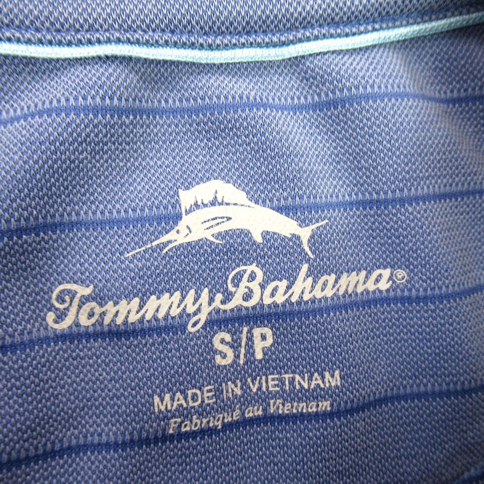 Tommy Bahama Tommy Bahama Mens Short Sleeve Crew Neck Shirt Blue Striped - Cotton - Lightweight Casual Size US S / EU 44-46 / 1 - 3 Thumbnail