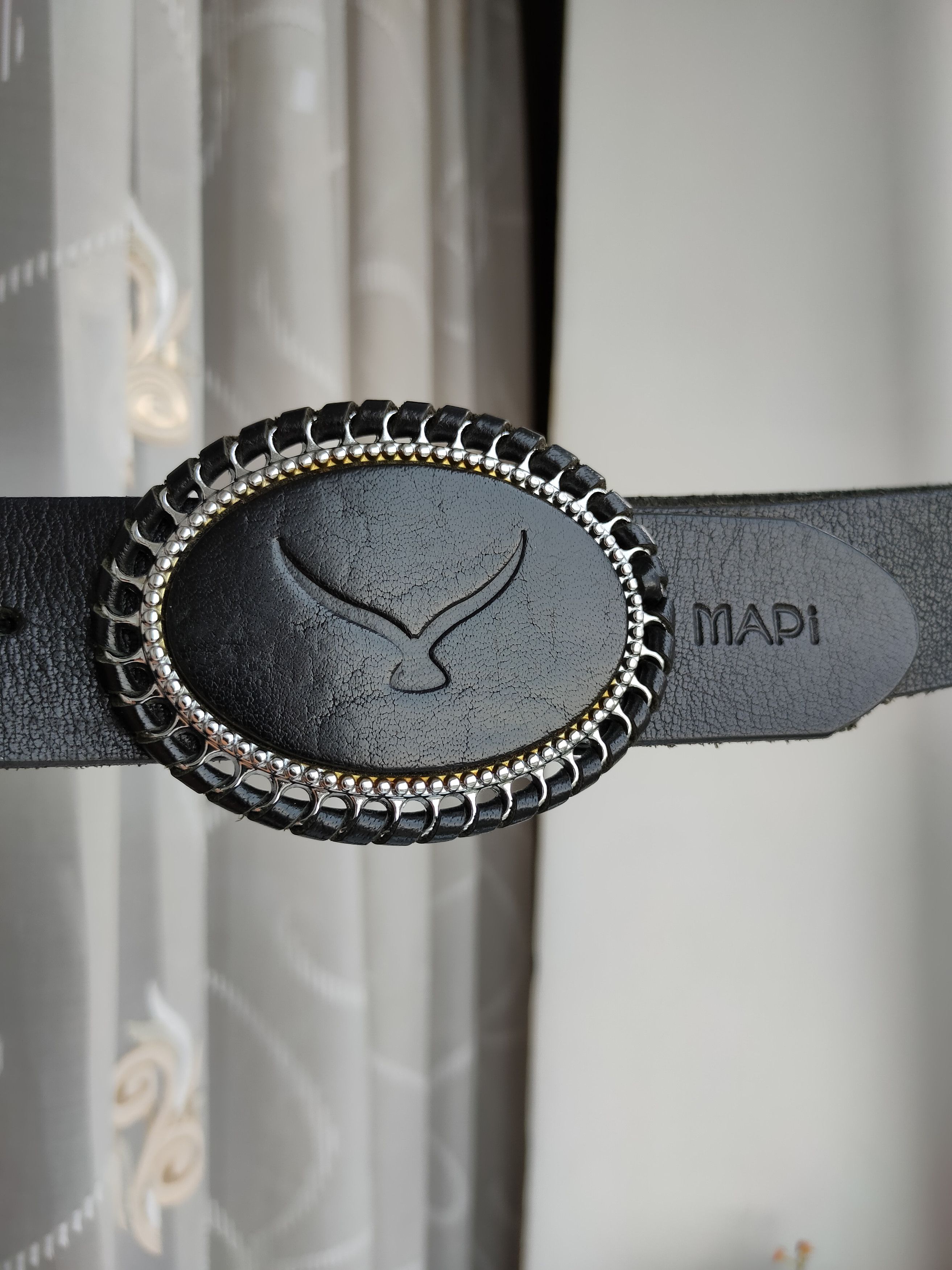 Buckle Black × Genuine Leather Mapi Leather Belt Buckle Mapi Unisex Size ONE SIZE - 2 Thumbnail