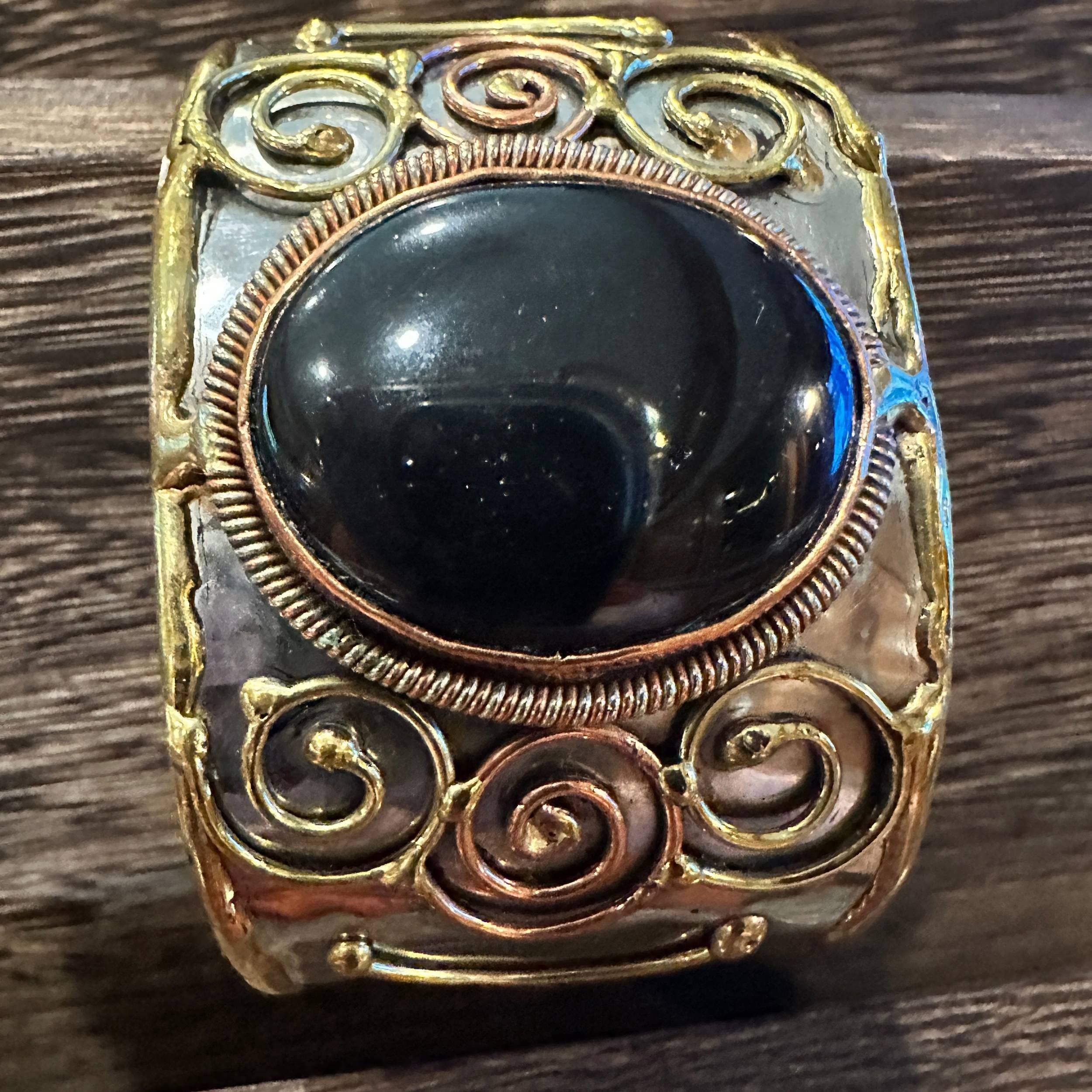 Other Artisan-Made Adjustable Black Onyx and Mixed Metals Cuff Bra Size ONE SIZE - 6 Thumbnail
