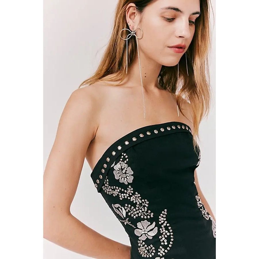Free People NWT FREE PEOPLE Kiada Mini Dress $248 X-LARGE Black Size XL / US 12-14 / IT 48-50 - 2 Thumbnail