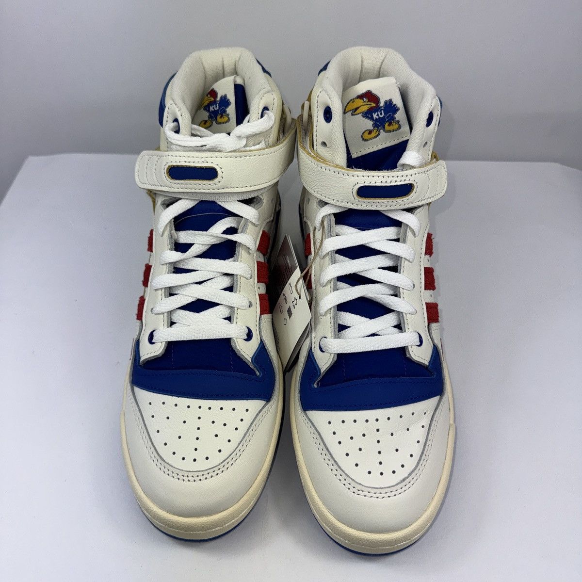Adidas × Eric Emanuel ADIDAS FORUM 84 HIGH KANSAS JAYHAWKS SNEAKERS Size US 10 / EU 43 - 2 Thumbnail
