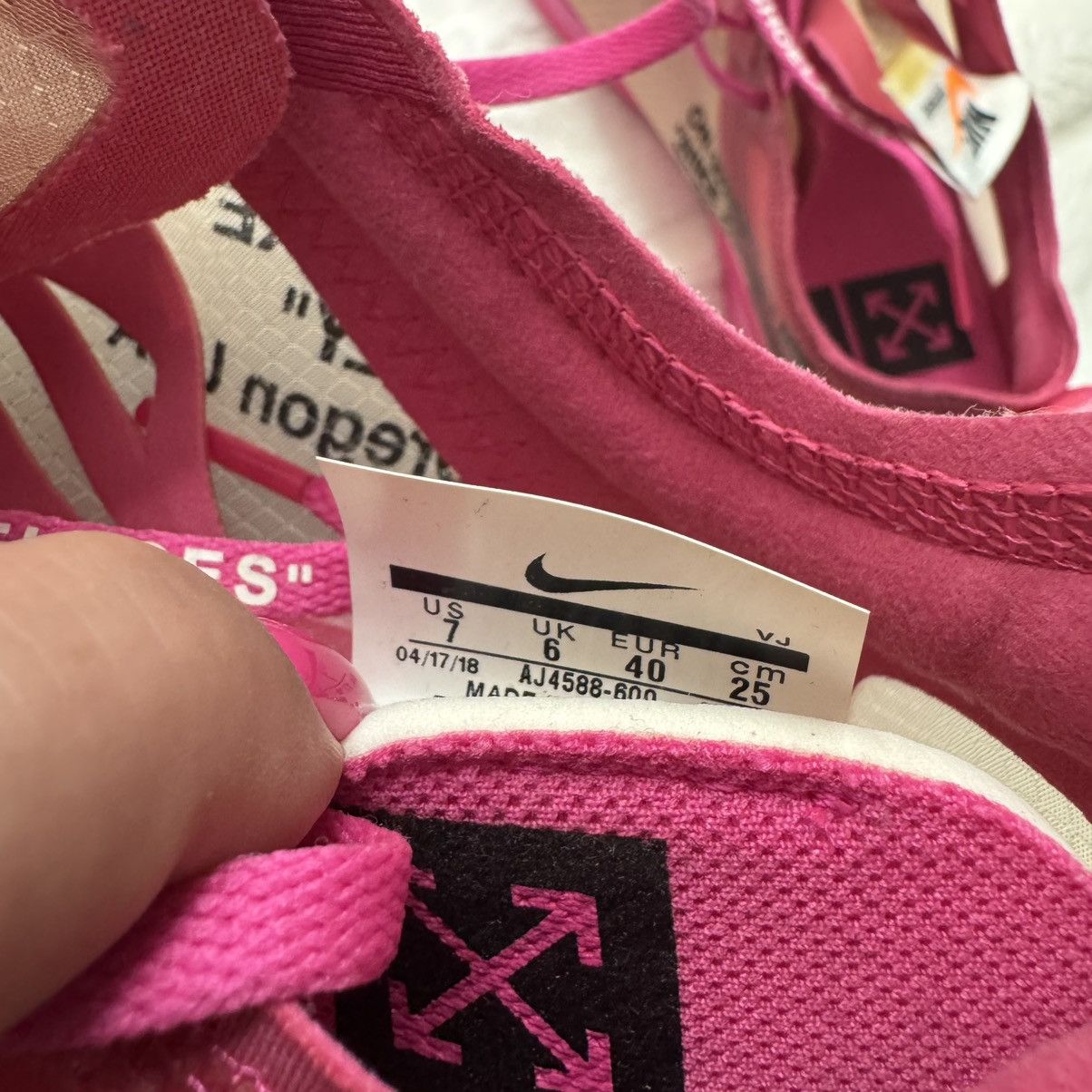 Off-White Nike Off-White Zoom Fly “The 10” Sneakers - Pink - Size 7 Size US 7 / EU 40 - 8 Thumbnail