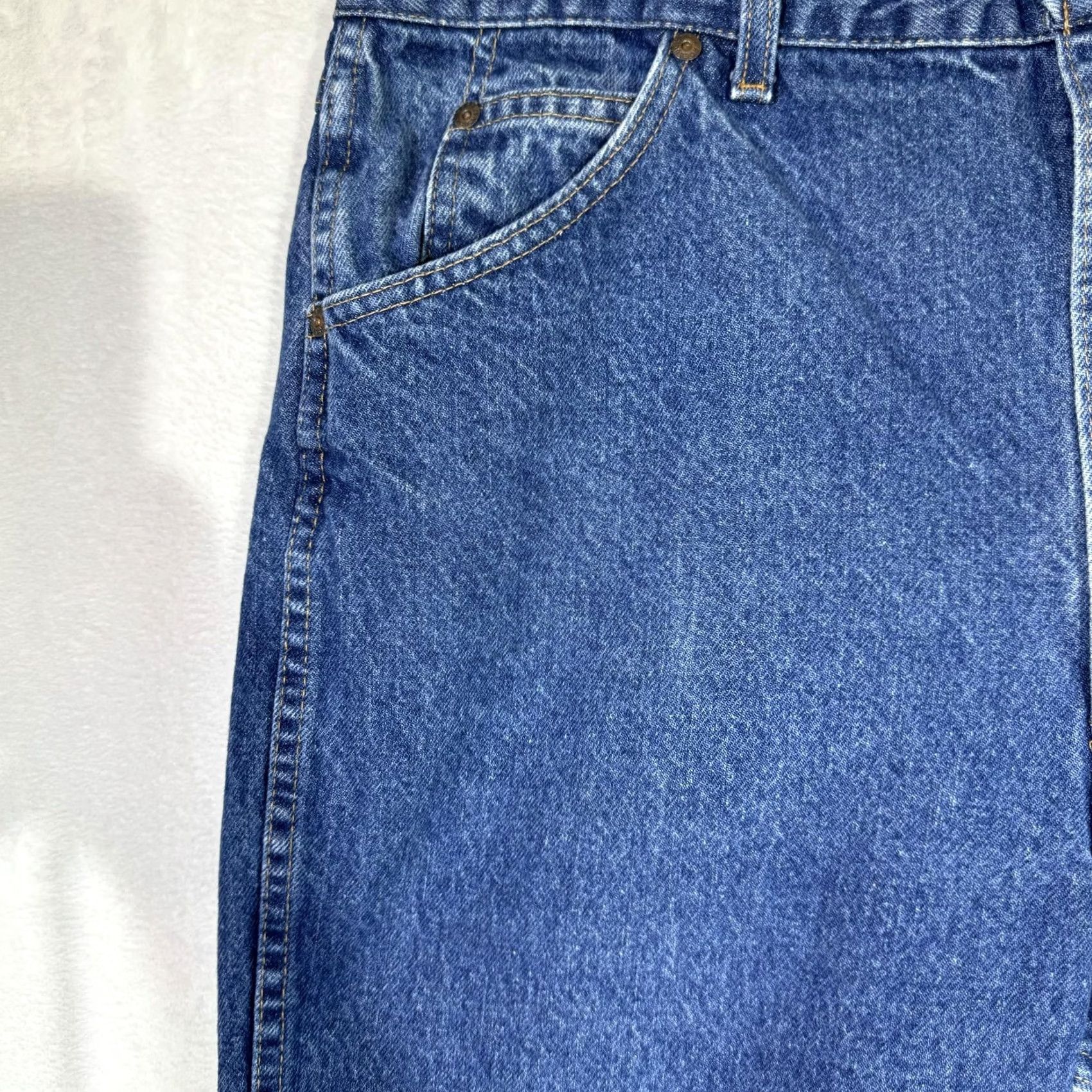 Vintage VINTAGE Roebucks Jeans Mens 34x34 Blue Denim Made USA High Rise Straight 90s Mens Jeans Size US 38 / EU 54 - 3 Thumbnail