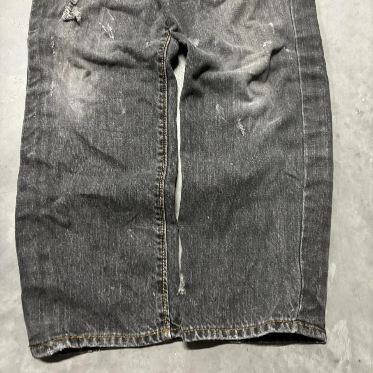 Japanese Brand × Vintage Crazy Vintage Y2K/2000s Grunge Faded Black Distressed Denim Jeans! Size US 33 - 6 Thumbnail