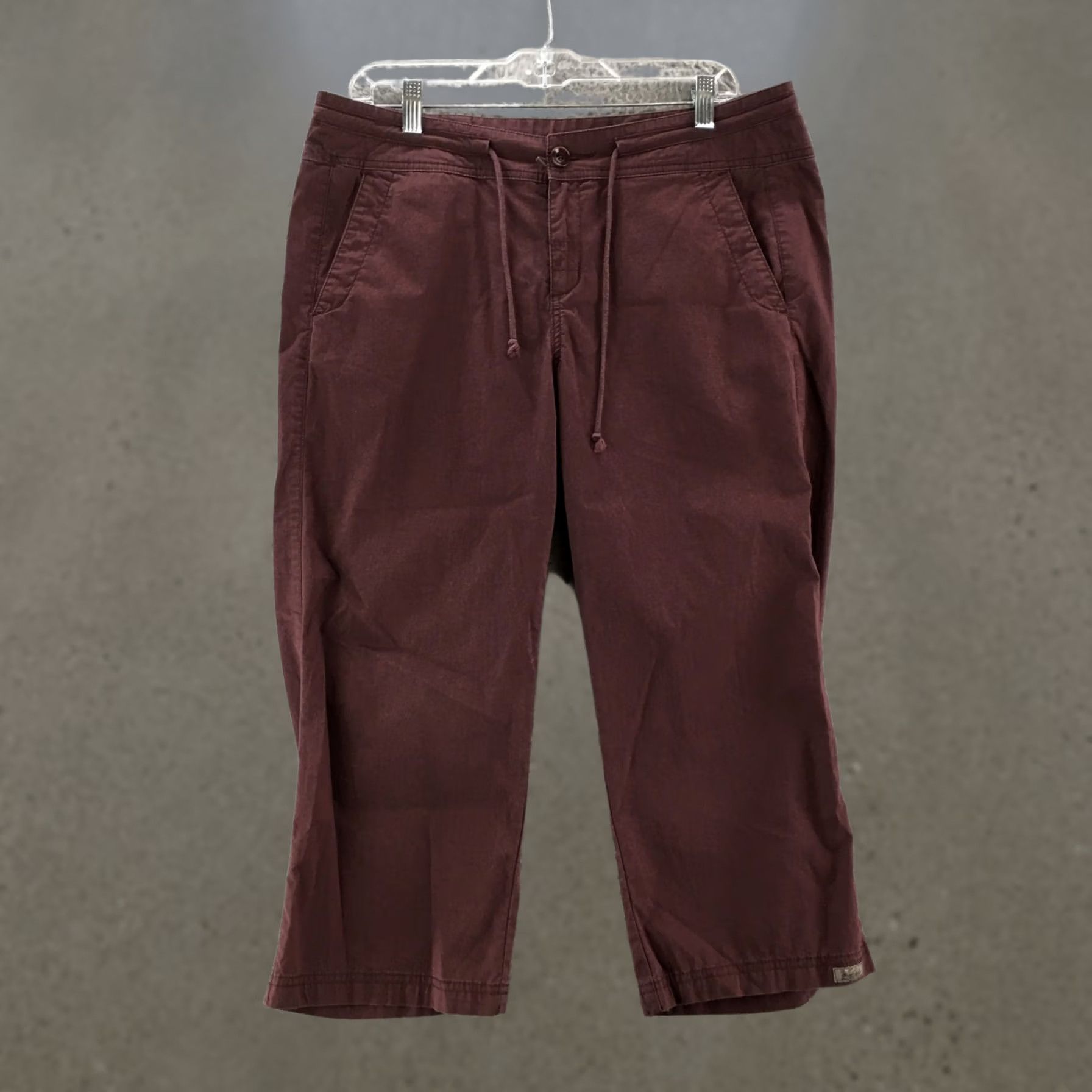 Vintage Woolrich Purple Cropped Pants Womens 12 Mid Rise Drawstring Zip Fly Side Pocket Size 34" / US 12 / IT 48 - 1 Thumbnail