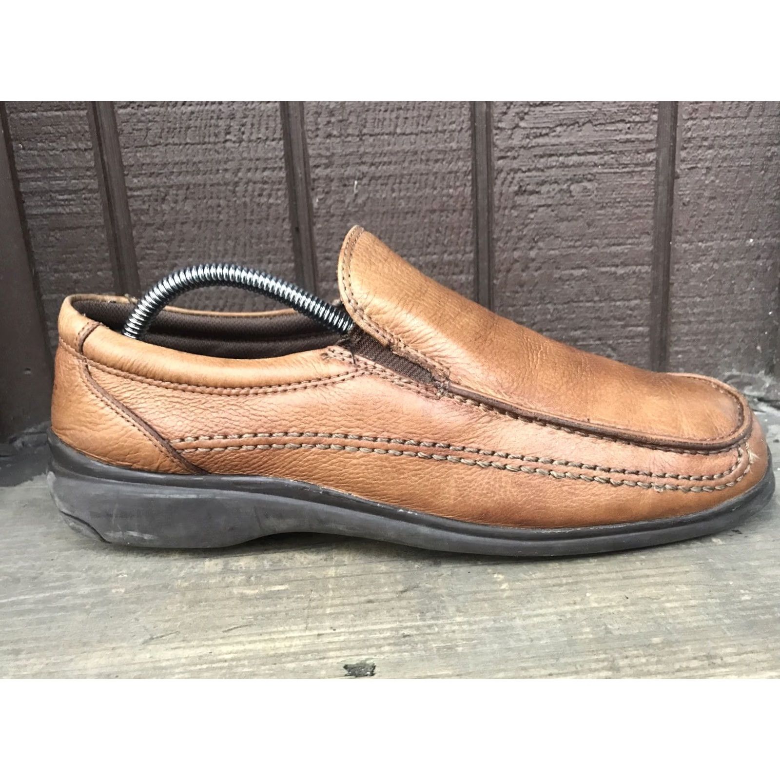 Vintage Deer Stags Sock Mens Size 9M Brown Leather Moc Toe Casual Loafers Slip Ons-502 Shoes Size ONE SIZE - 5 Thumbnail