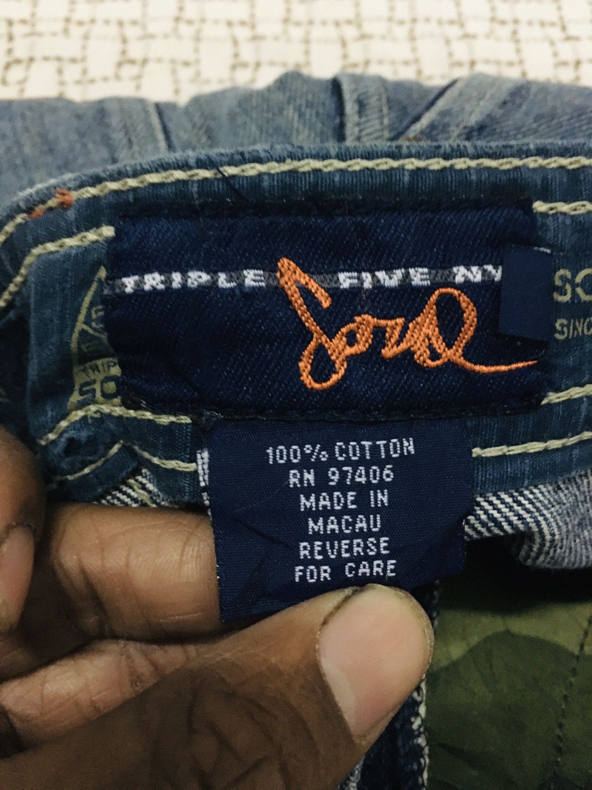 Fubu × JNCO × Triple 5 Soul A06 Triple 5 Soul NYC Distressed Baggy Jeans Size US 31 - 11 Thumbnail