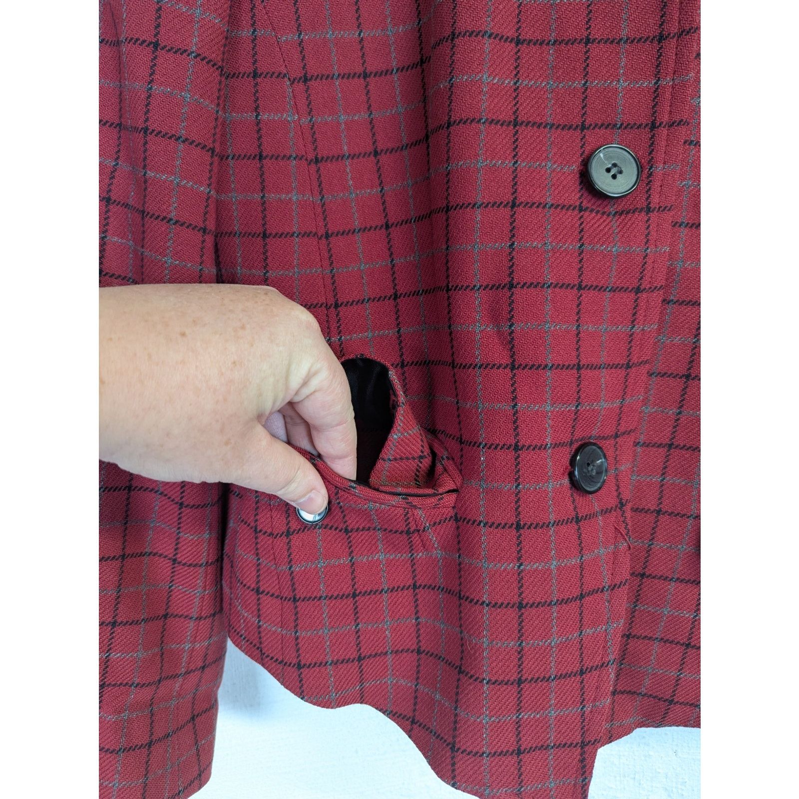 J.McLaughlin J McLaughlin Jacket Red Plaid Cropped Preppy Wool Academia Size M / US 6-8 / IT 42-44 - 2 Thumbnail