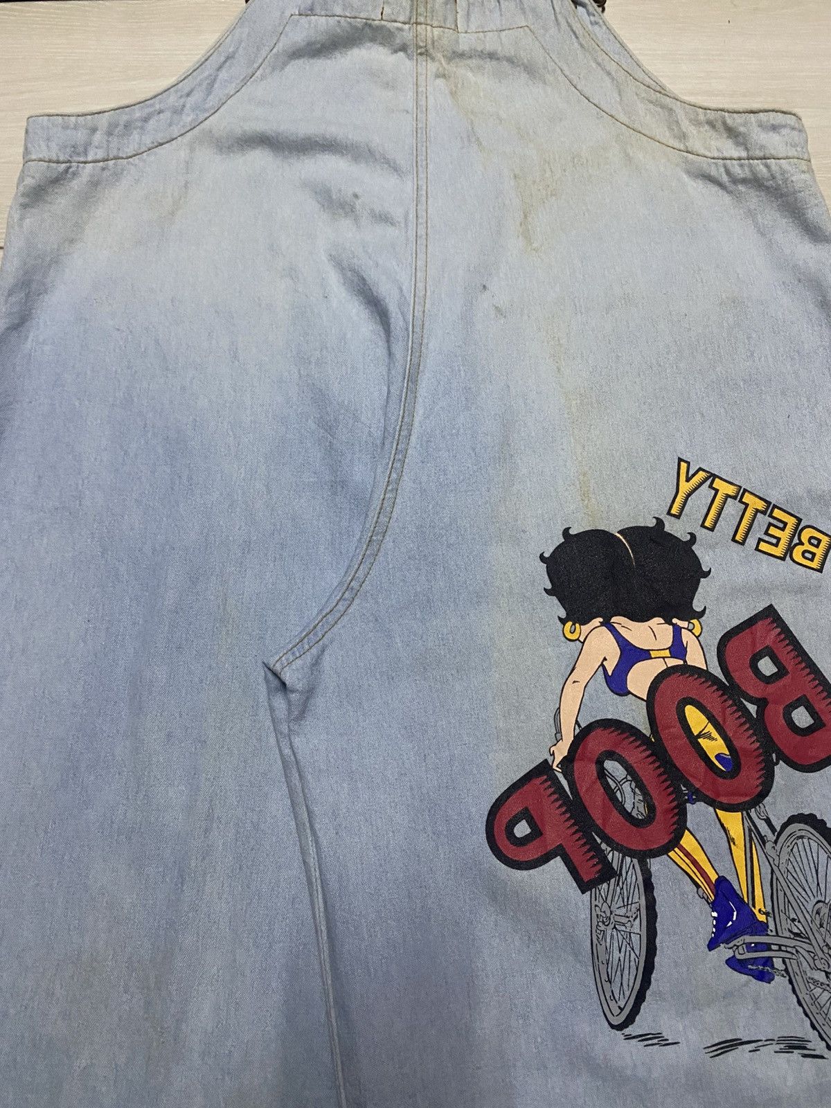 Japanese Brand Vintage Betty Boop Grunge Baggy Overall Denim Size US 33 - 4 Thumbnail