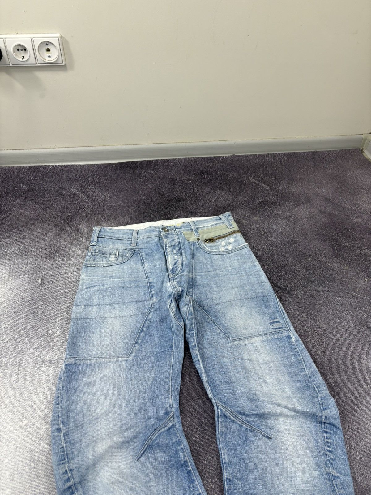 G-Star Vintage G-Star Raw Avant Garde Light Blue Denim Biker Jeans Size US 32 / EU 48 - 11 Thumbnail