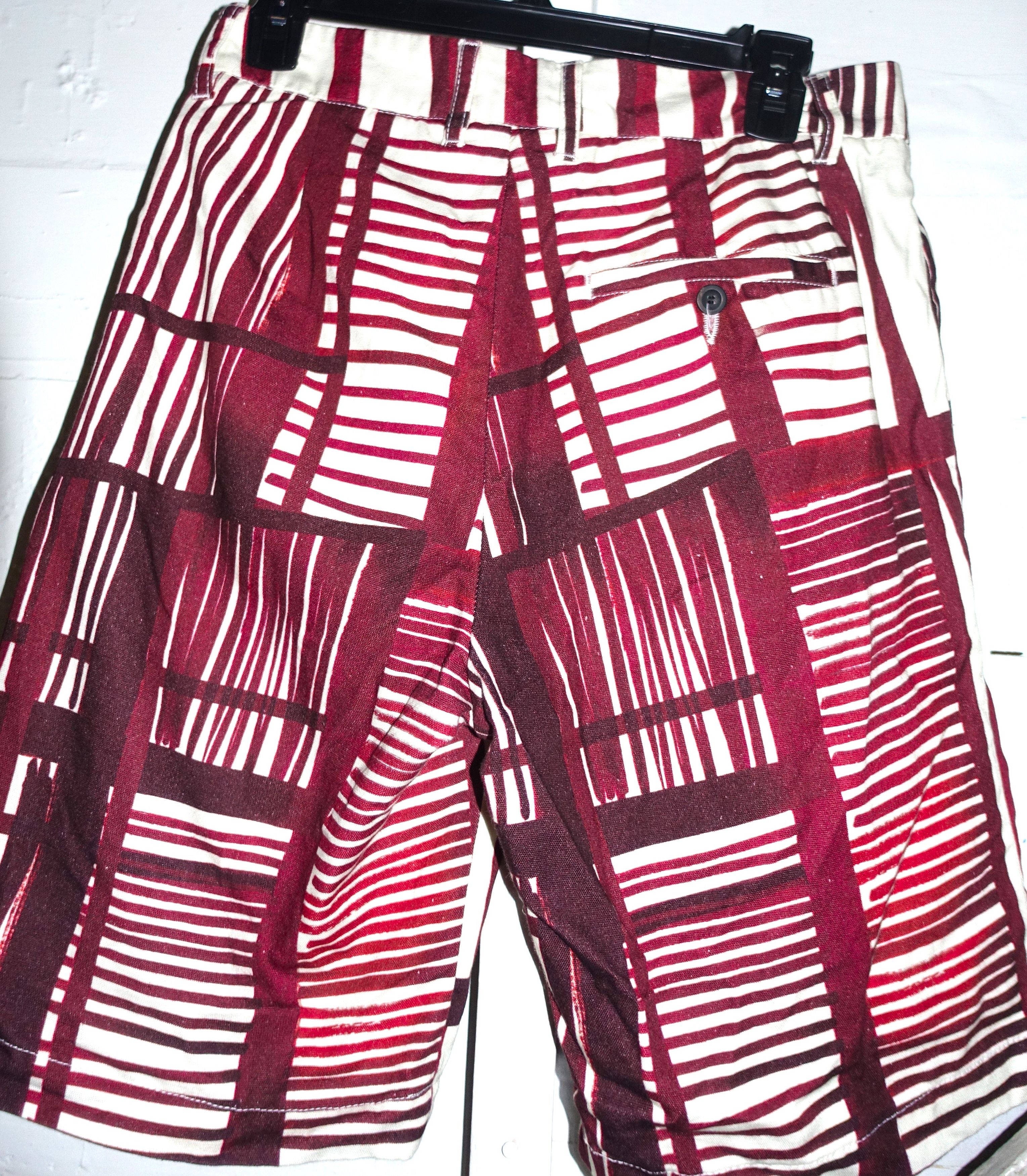 Editions M.R Editions M.R. Paris Burgundy Off White Bermuda Shorts 28 Size US 28 / EU 44 - 5 Thumbnail