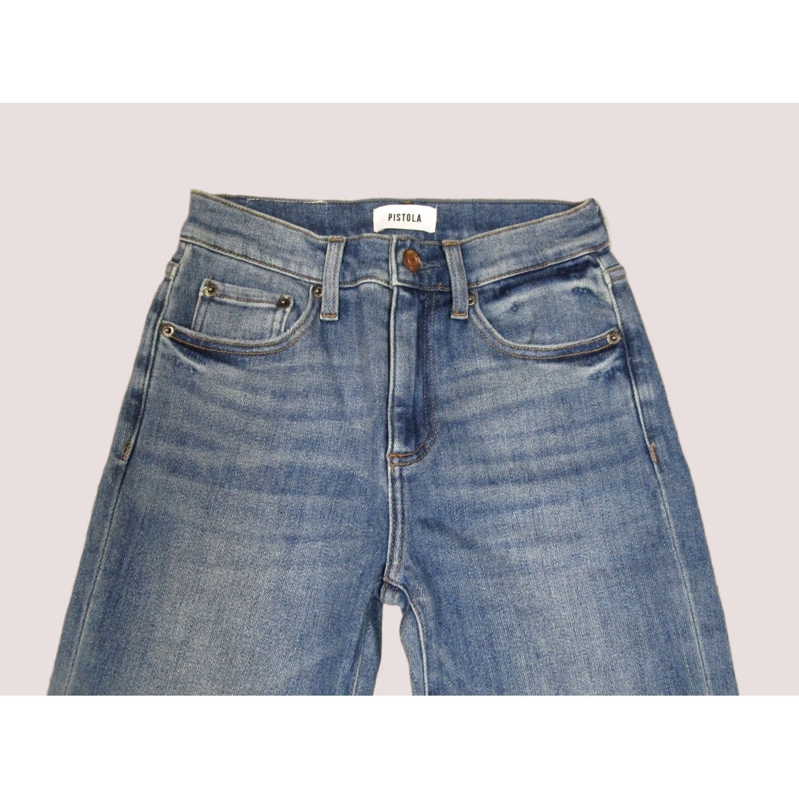 Pistola Pistola Jeans Women 24 Blue High Rise Cigarette Pants Light Wash Denim Stretch Jeans Size 42" / US 20 - 1 Thumbnail