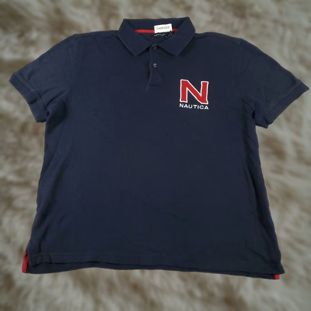 Nautica Nautica Polo Shirt Adult Large Blue Solid Short Sleeve Casual Mens Size US L / EU 52-54 / 3 - 1 Thumbnail