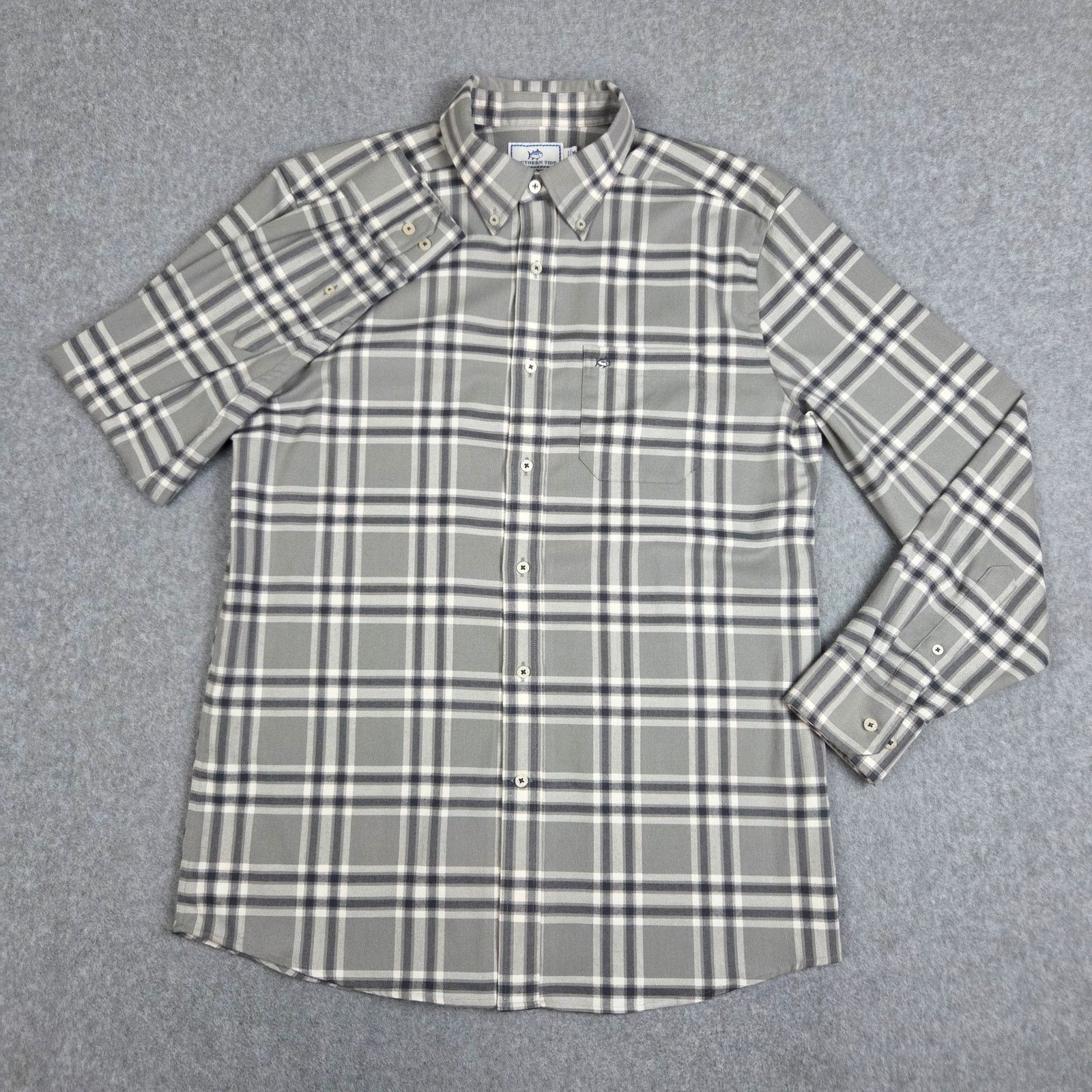Southern Tide Southern Tide Intercoastal Medium Button-Up Shirt Grey/White Size US M / EU 48-50 / 2 - 2 Thumbnail