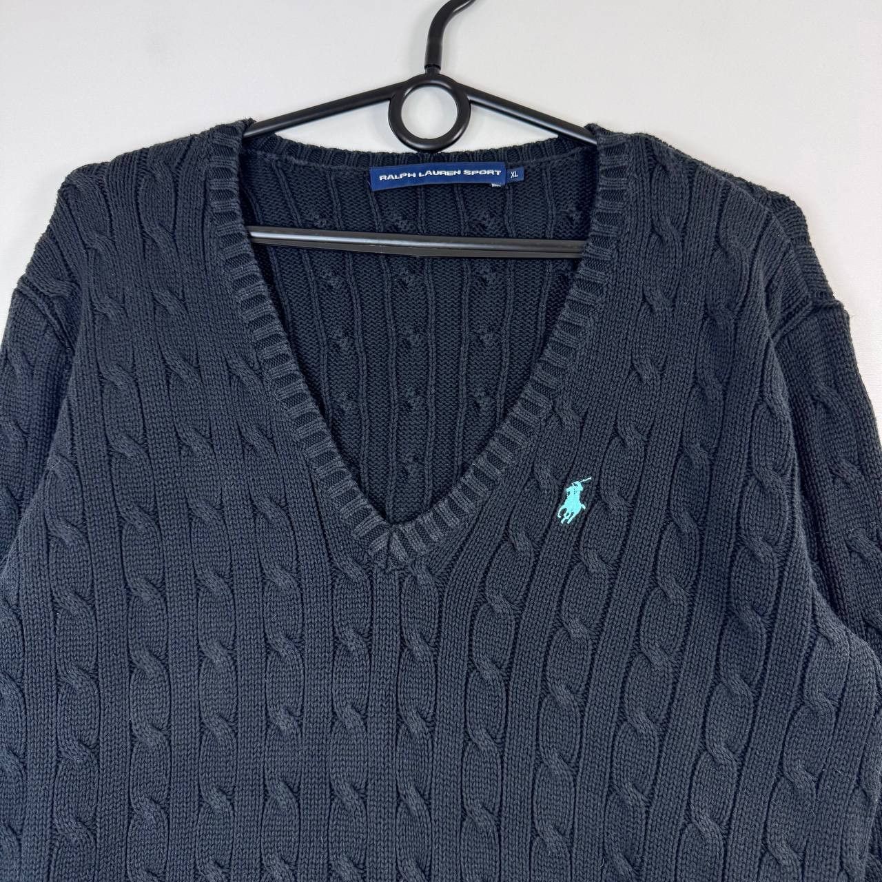 Polo Ralph Lauren Polo Ralph Lauren Sport Sweater Black Cable Knit V Womens XL Size XL / US 12-14 / IT 48-50 - 2 Thumbnail