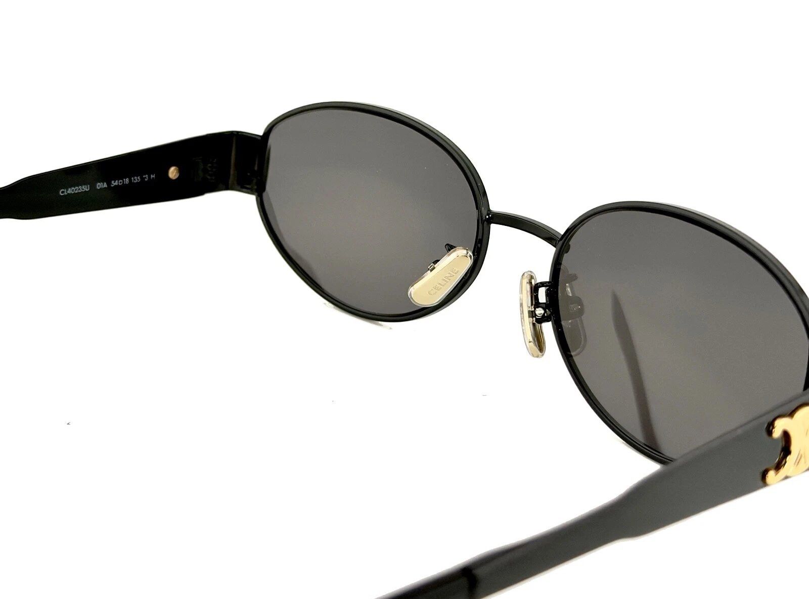 Celine CELINE CL40235U 40235 METAL TRIOMPHE Black Sunglasses 01A Size ONE SIZE - 8 Thumbnail