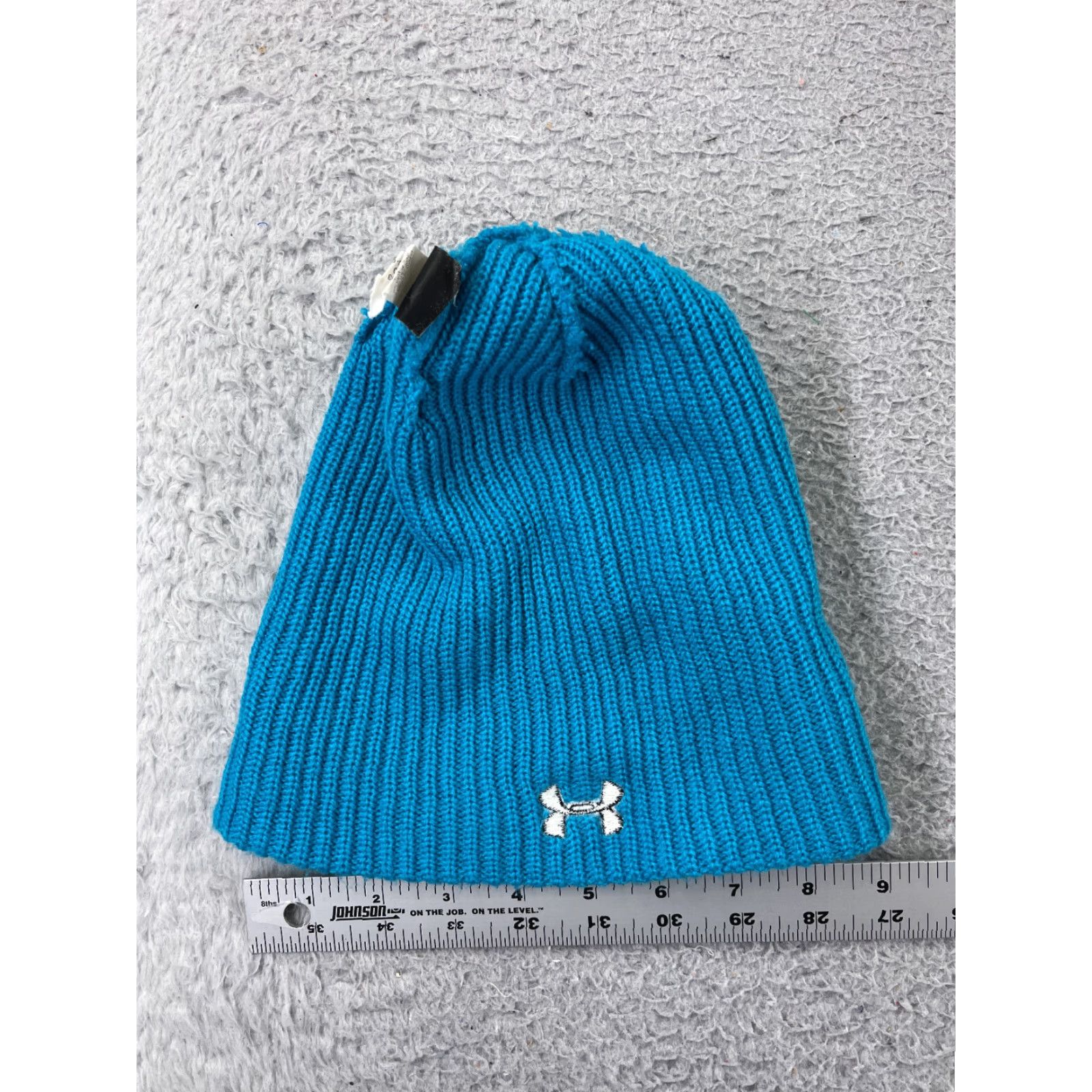 Under Armour Under Armour Beanie Womens One Size Knit Blue Embroidered Ski Hat/Cap 100% Acrylic Adult Womens Winter Fall Spring Summer Vintage: No Size ONE SIZE - 4 Thumbnail