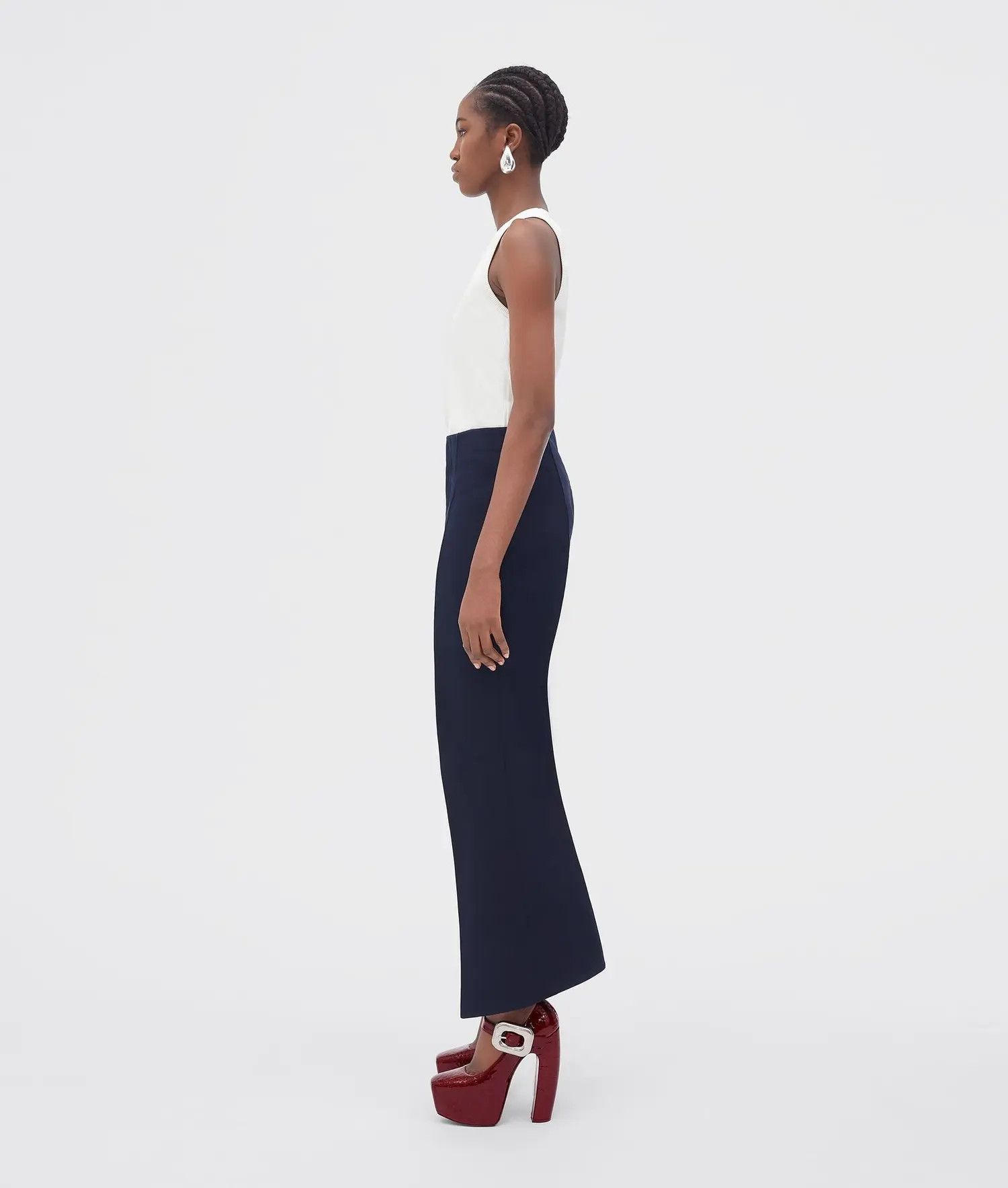 Bottega Veneta o1bcso1str0725 Curved Shape Cotton Canvas Trousers in Blue Size 30" / US 8 / IT 44 - 4 Thumbnail
