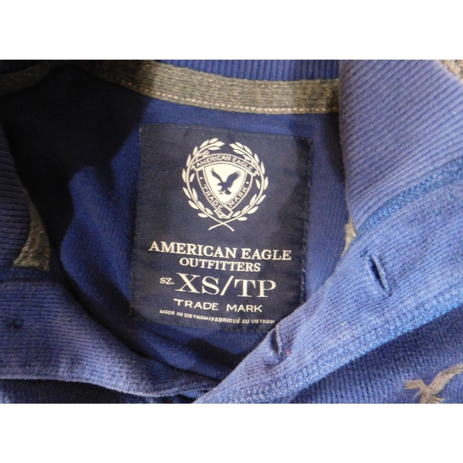 American Eagle Outfitters VINTAGE not applicable American Eagle Outfitters Sweater Mens XS Blue Cable-Knit Mock Neck Zip Pullover Full Zip Athletic Size US XS / EU 42 / 0 - 5 Thumbnail