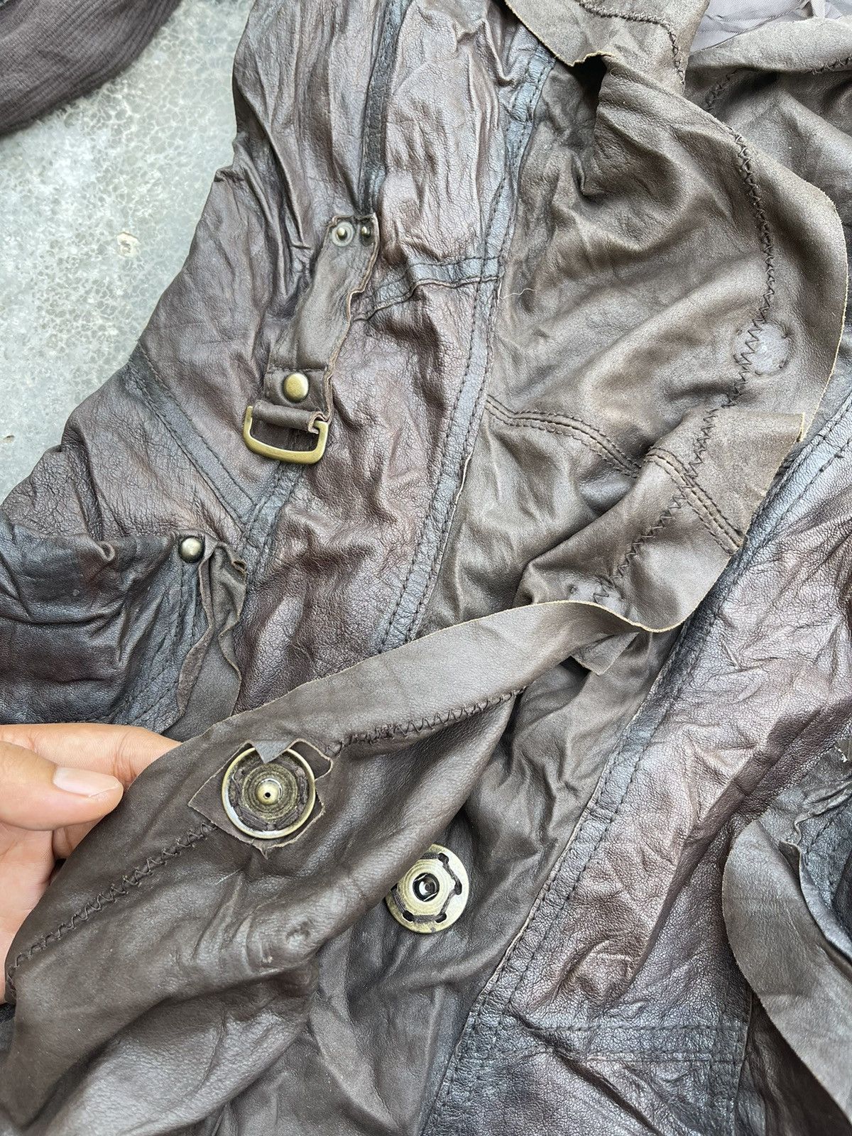 If Six Was Nine Blue Jam sheep leather Bondage L.G.B style Jacket Size S / US 4 / IT 40 - 13 Thumbnail