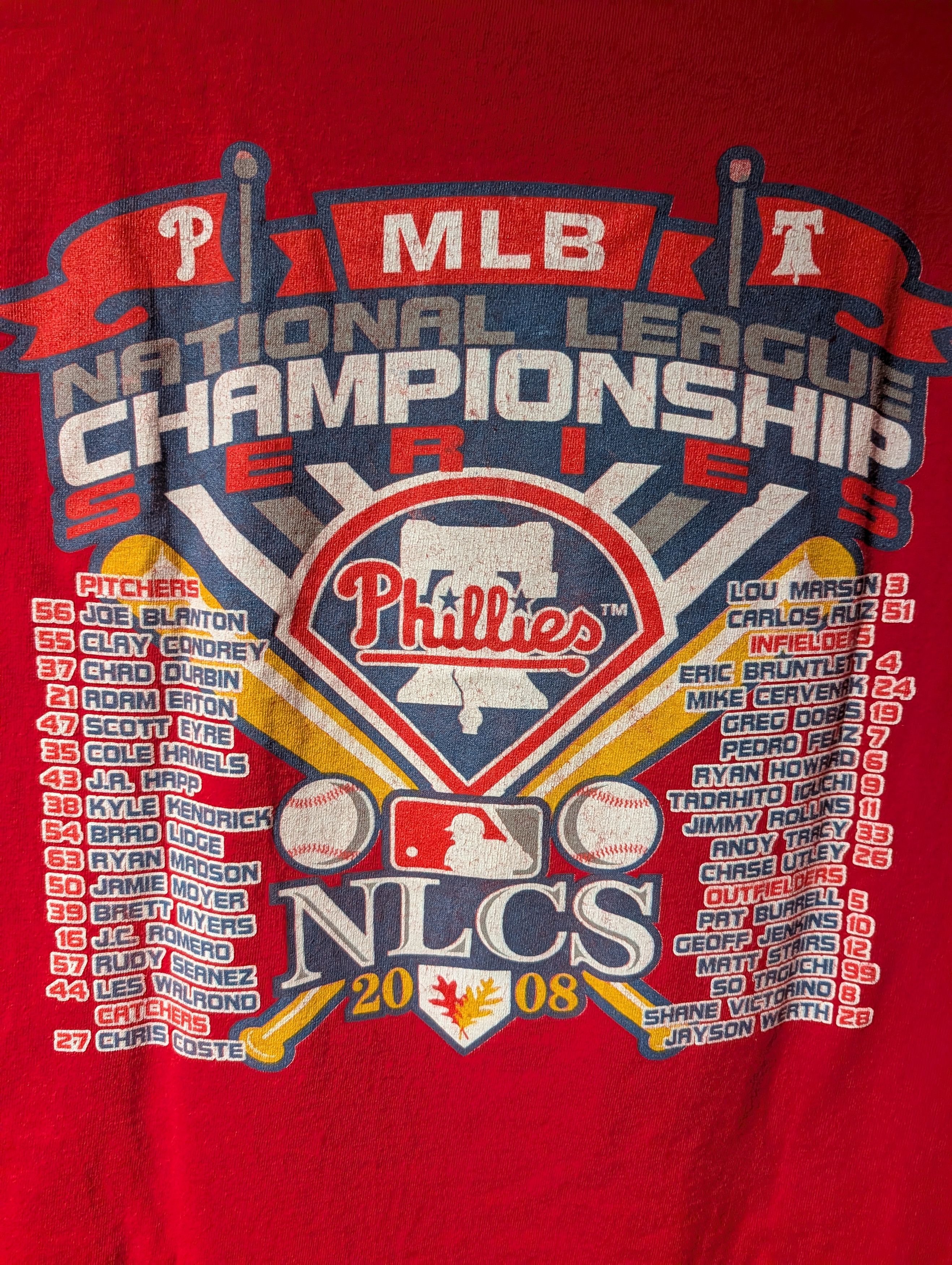 MLB Vintage 2008 MLB NLCS Phillies vs Dodgers Fightin T Shirt Size US L / EU 52-54 / 3 - 8 Thumbnail