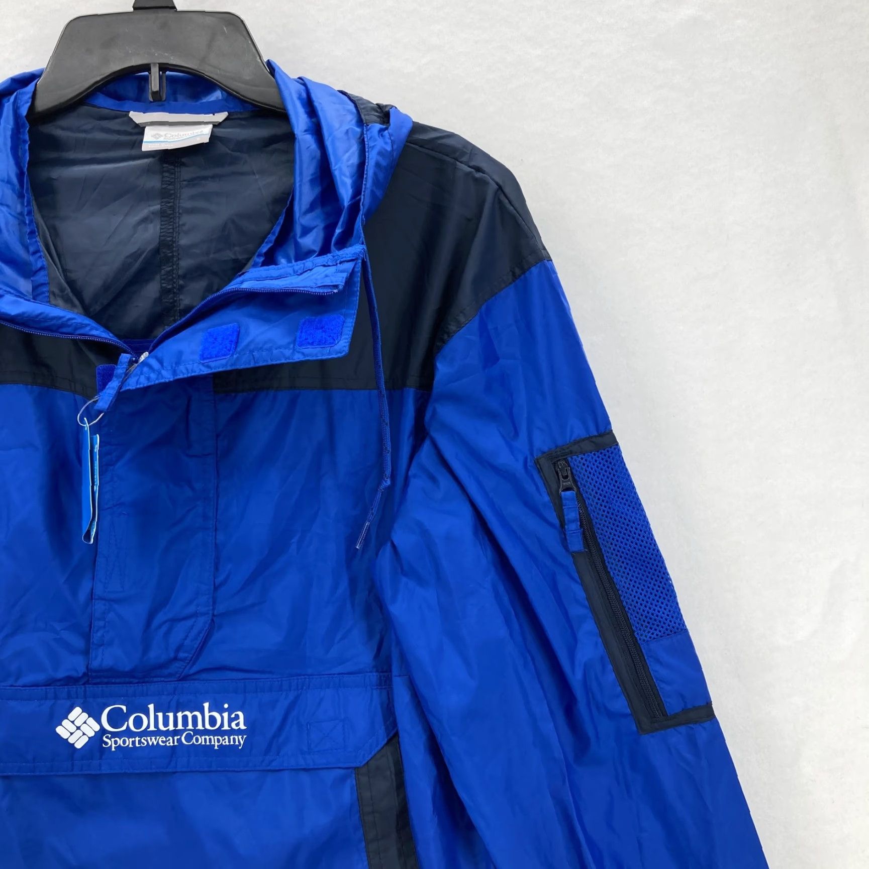 Vintage Columbia Jacket Mens Small Blue Challenger Windbreaker Hooded Outdoors Size US S / EU 44-46 / 1 - 2 Thumbnail