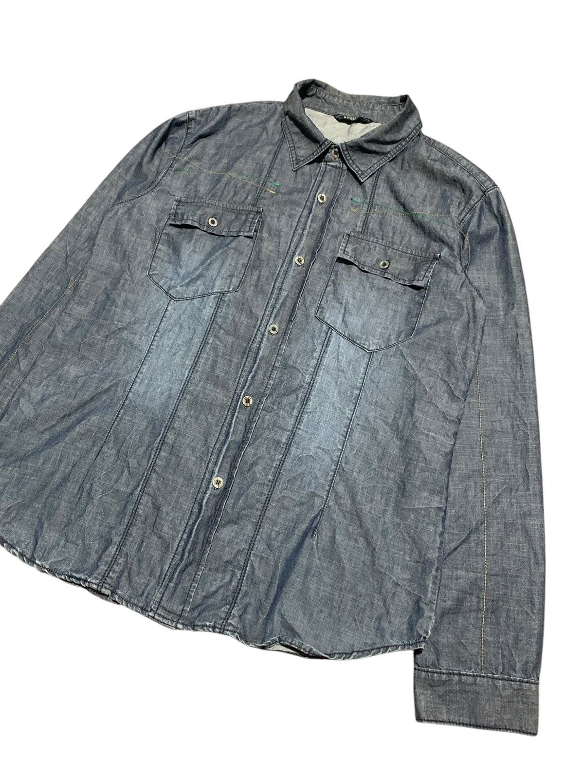 20471120 292513 STORM embroidery western denim shirt Size US L / EU 52-54 / 3 - 2 Thumbnail