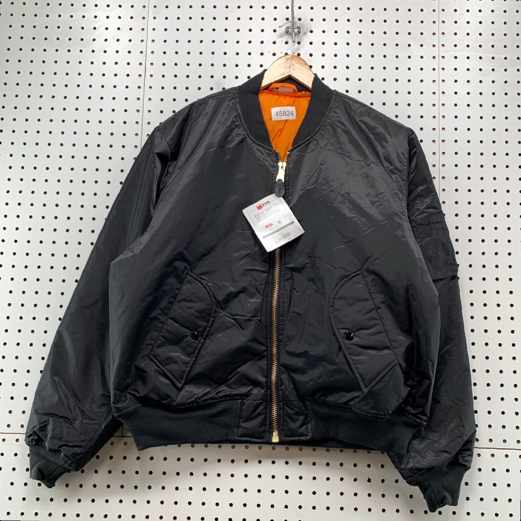 Vintage VINTAGE Fox MA-1 Bomber Flight Jacket Mens XL Black Orange Liner Military NWT Size US XL / EU 56 / 4 - 2 Thumbnail