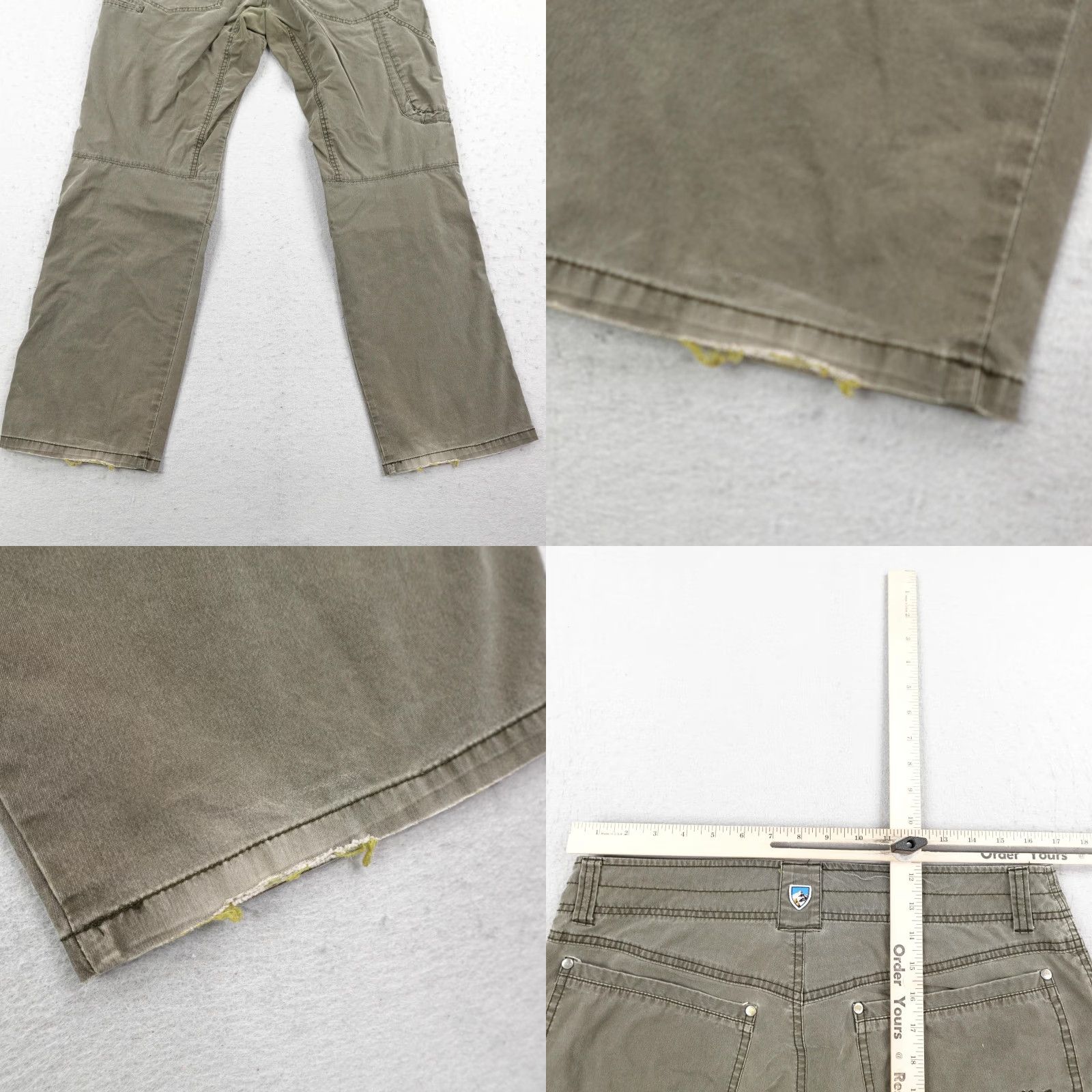 Vintage Kuhl Revolvr Cargo Pants Mens 34x30 Green Distressed Outdoor Hiking Work Jeans 5-Pocket Burnished Size US 34 / EU 50 - 8 Thumbnail