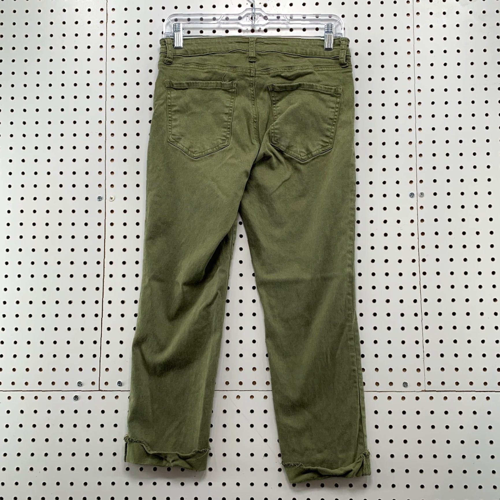 Vintage KUT from the Kloth Amy Crop Straight Leg Pants Womens 6 Olive Green Stretch 28x22.5 Size 28" / US 6 / IT 42 - 2 Thumbnail