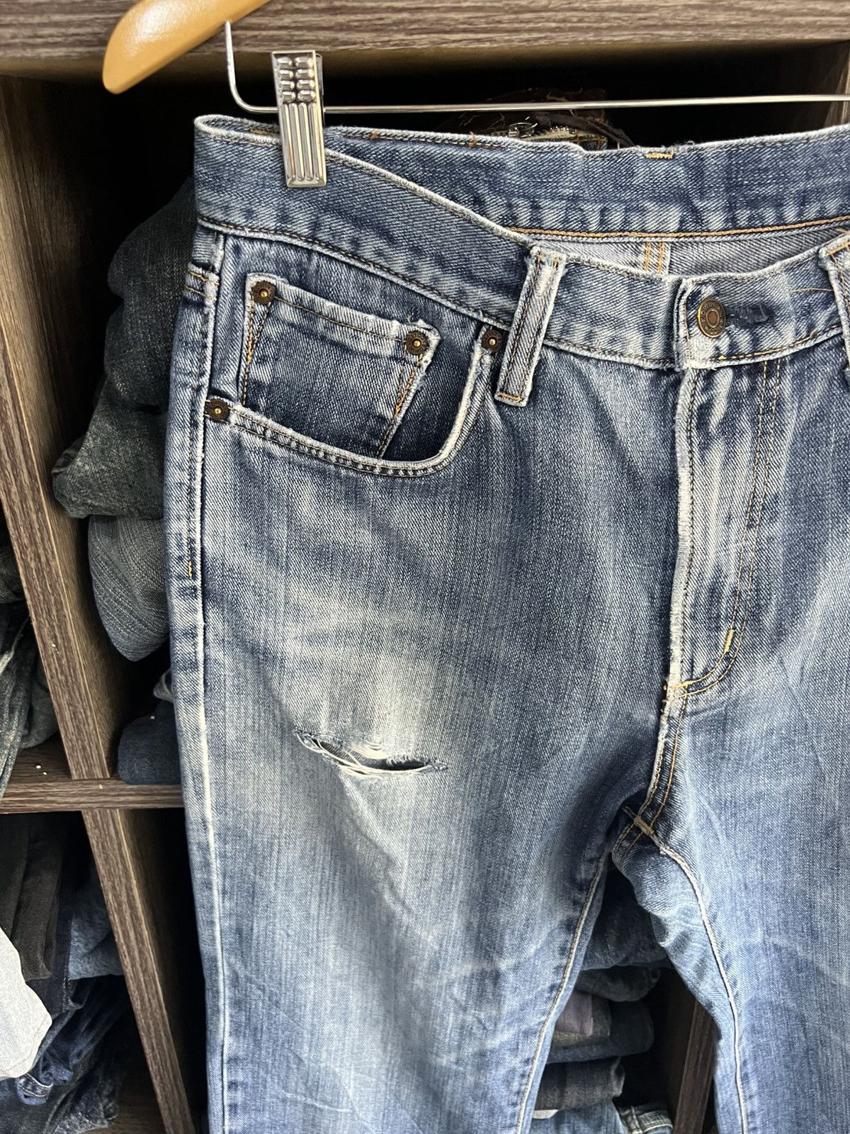 Edwin 🔥Vintage Edwin 403 Distressed Denim Size US 32 / EU 48 - 5 Thumbnail