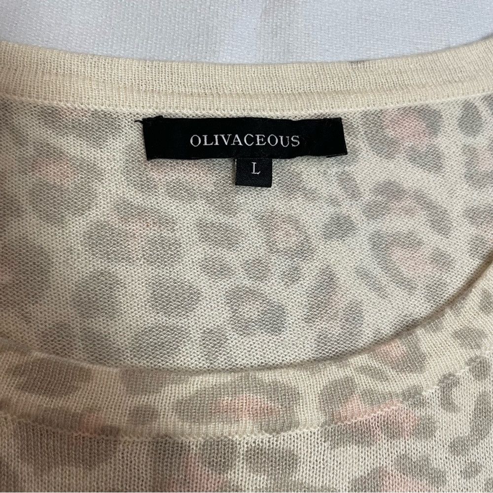 Other Olivaceous Animal Print Long Sleeve Crop Wool Blend Top Swe Size L / US 10 / IT 46 - 7 Thumbnail