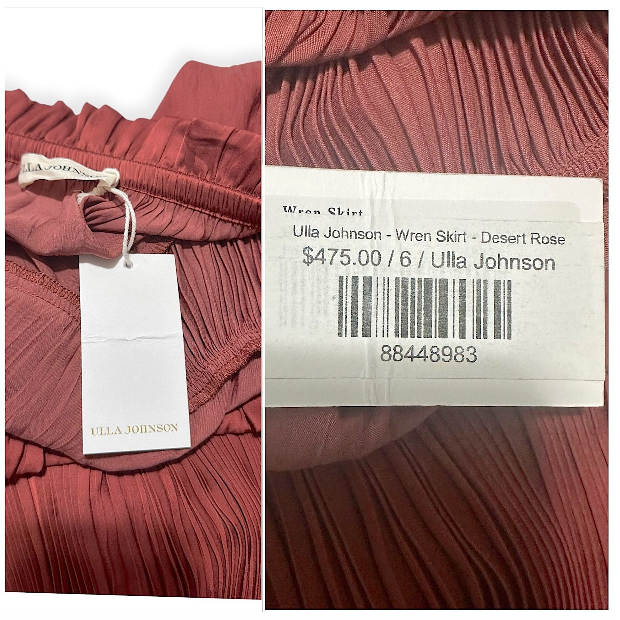 Ulla Johnson ULLA JOHNSON Wren Midi Skirt, Desert Rose, Size 6, New with Size 28" / US 6 / IT 42 - 3 Thumbnail