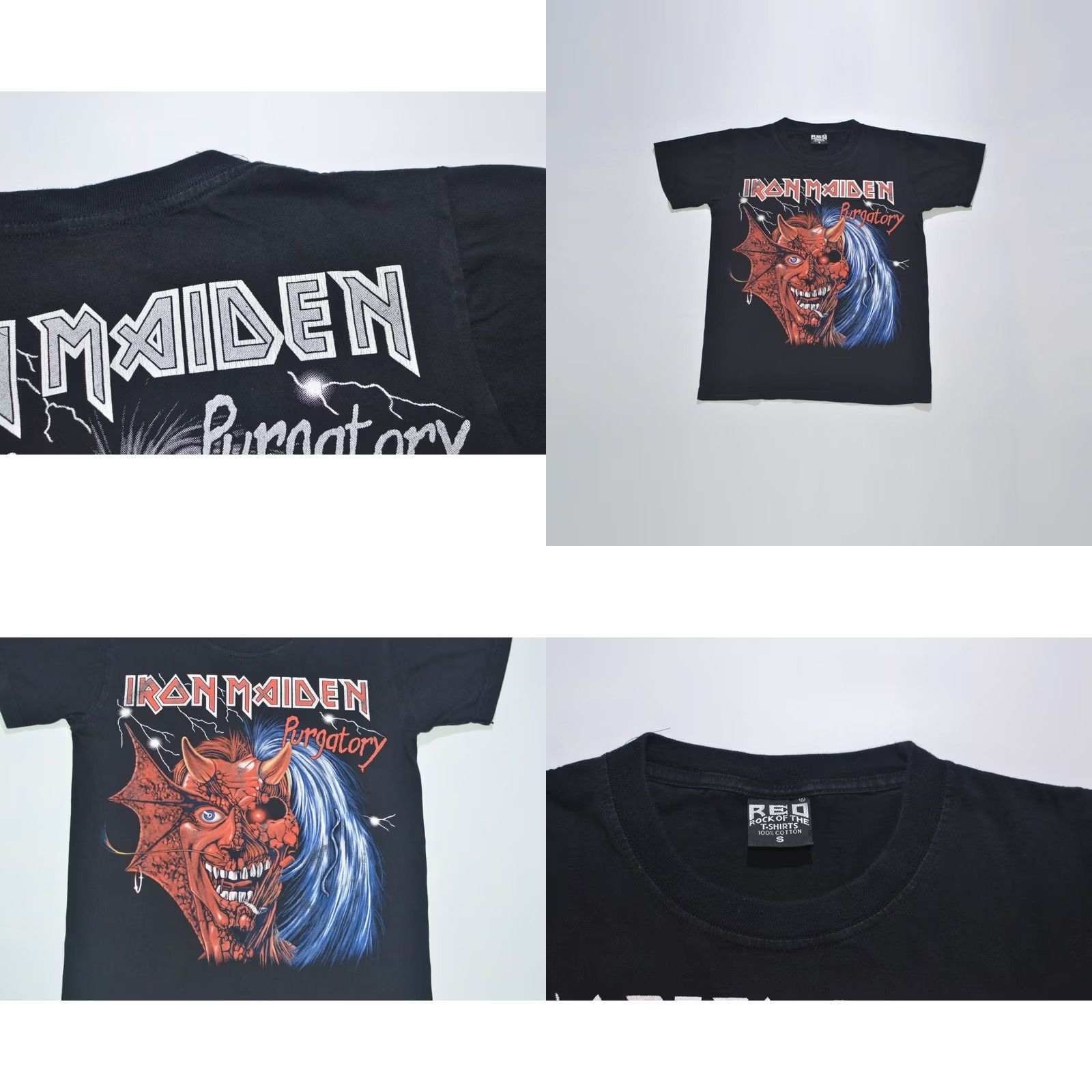 Vintage VINTAGE Red Rock of the T-Shirts Iron Maiden Purgatory T-Shirt Tee Size S Shirt Mens Small Black Rockabilly 1990s Iron Maiden Purgatory T-Shirt Size US S / EU 44-46 / 1 - 8 Thumbnail
