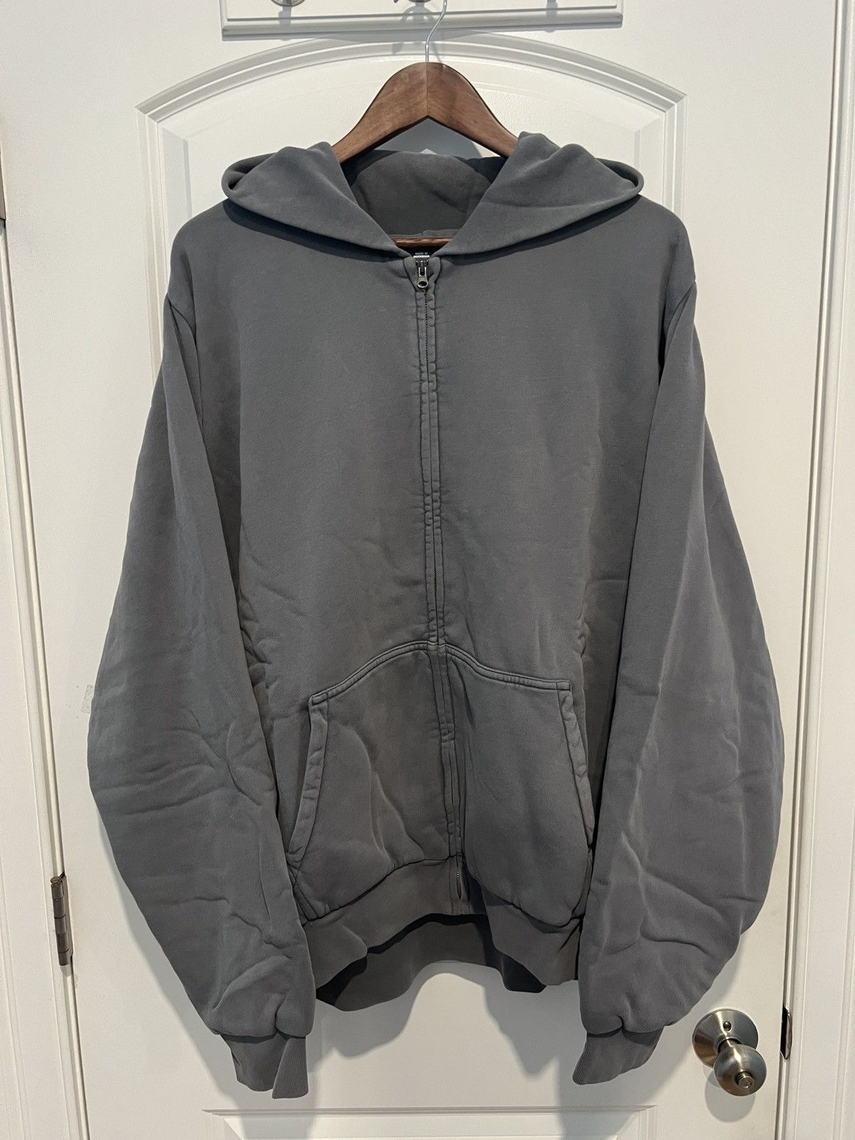 Pre-owned Balenciaga X Gap Yeezy Gap Zip Up Hoodie Poetic Grey In Gray