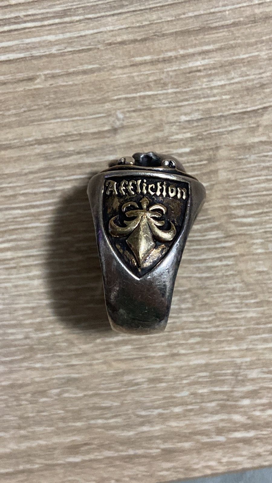 Affliction × Vintage Affliction Skull and Bones Ring .925 Sterling Silver Size ONE SIZE - 2 Thumbnail