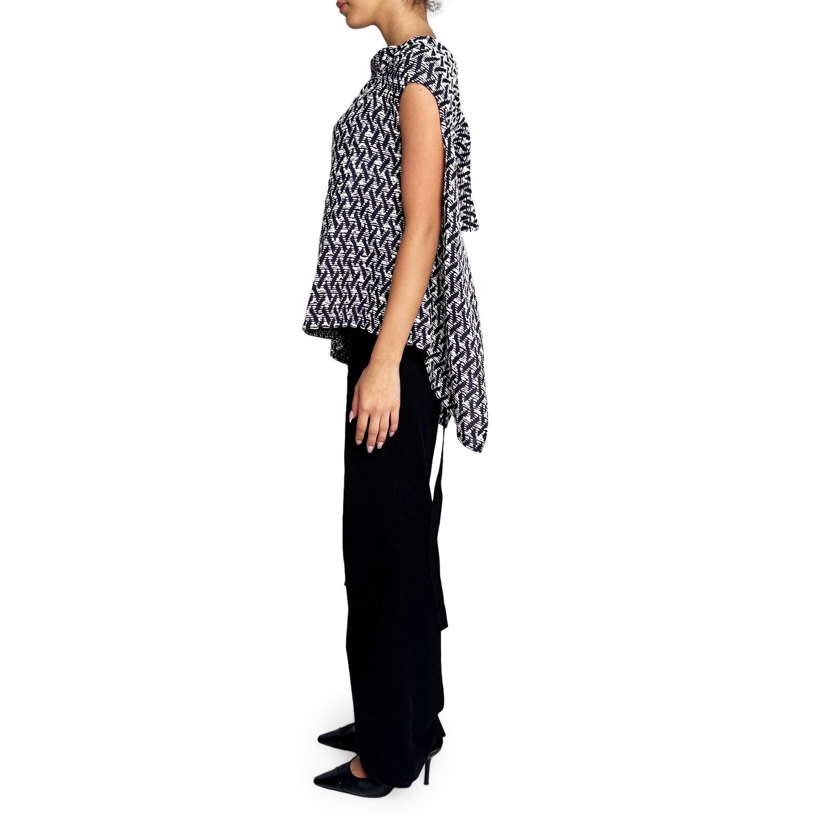Roland Mouret Navy and white top Size L / US 10 / IT 46 - 3 Thumbnail