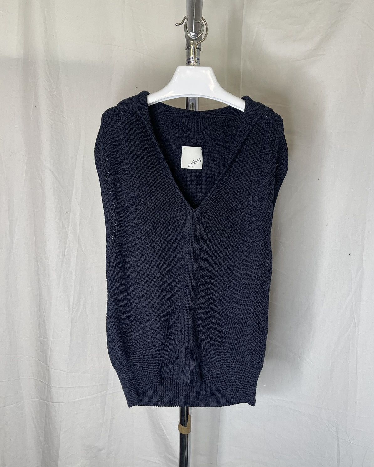 image of Judy Turner Knit Polo Vest in Navy, Men's (Size XL)