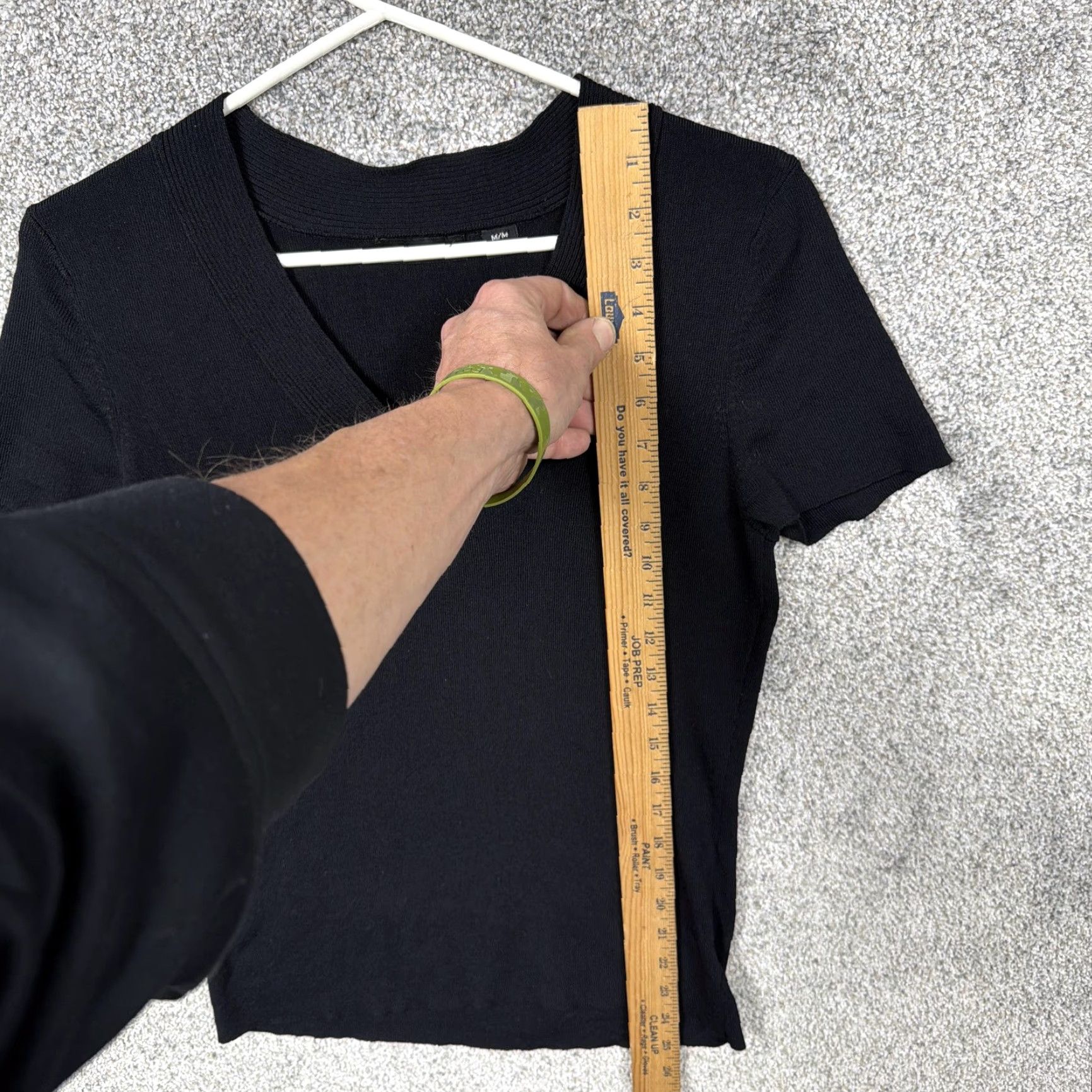 Vintage VINTAGE Notations Sweater Shirt Women M Black Solid Knit V-Neck Short Sleeve Lightweight Stretch Office Casual 90s Grunge Romantic Size M / US 6-8 / IT 42-44 - 2 Thumbnail