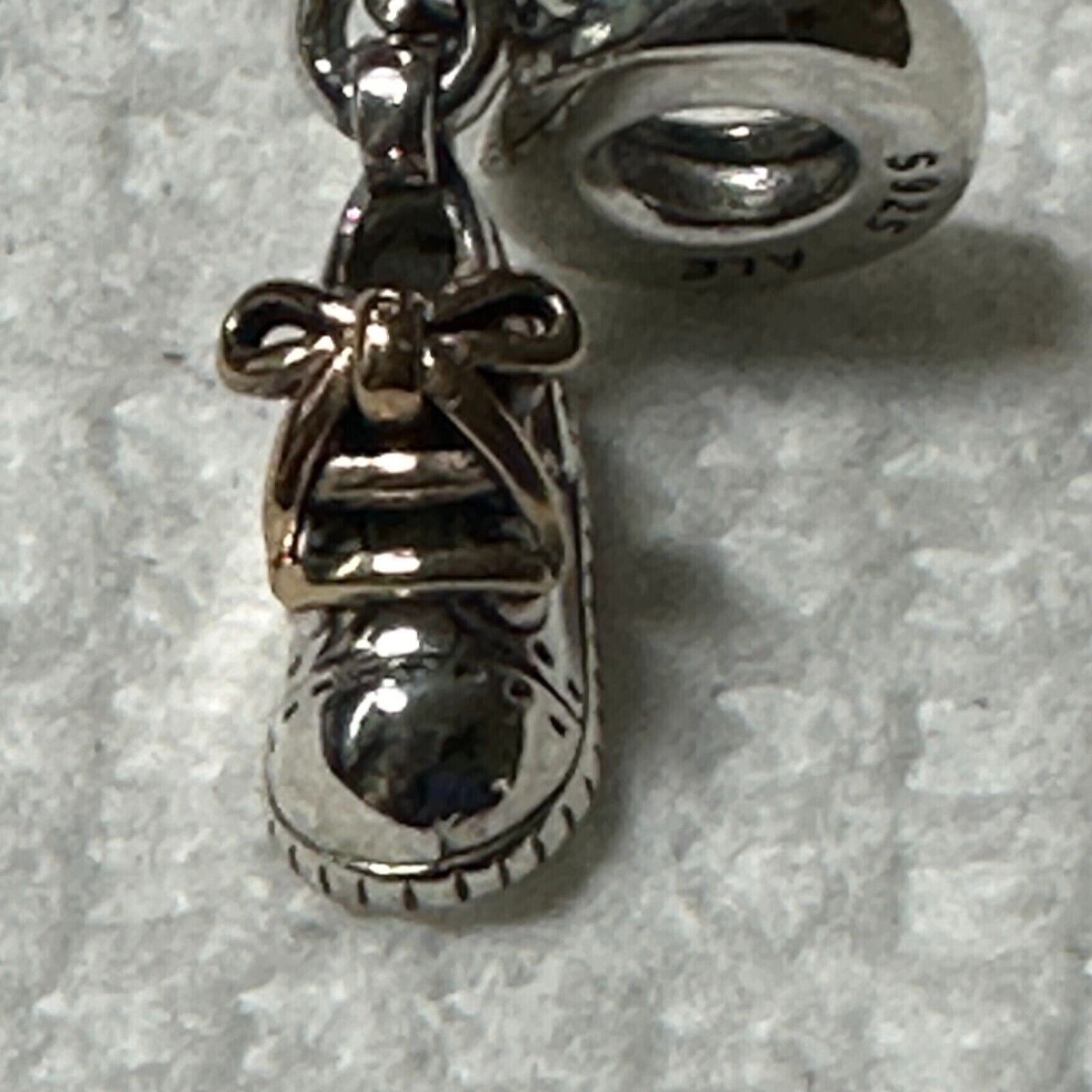 pandora Pandora, Genuine Baby Shoe Retired Dangle Charm, 925 ALE Sil Size ONE SIZE - 1 Thumbnail